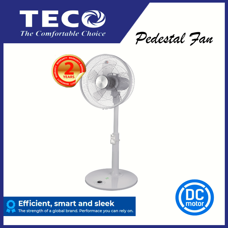 Teco 40cm DC Motor Pedestal Fan - Energy Efficient, Quiet, High Airflow for Home & Office Cooling - TF40DCEPRAT - Perfect for Bedrooms, Living Rooms, and Workspaces