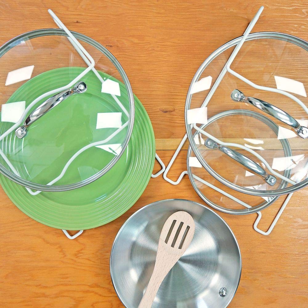 Southern Homewares - 2-Pack White Pot & Pan Lid Hanging Organizer Rack for Kitchen Storage | Space-Saving Pantry Organizer | Perfect for Small Kitchens & Cabinet Door Organization (SH-10283-2)
