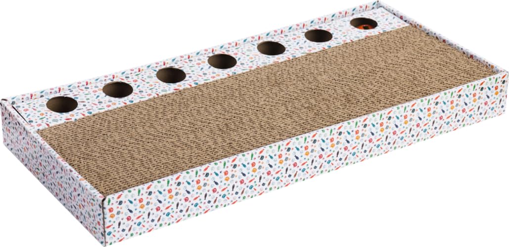 Cardboard Cat Scratching Pads - Durable Cat Scratchers for Kittens & Adult Cats - Scratch & Play Toy with Catnip - Perfect for Home, Office & Travel Use