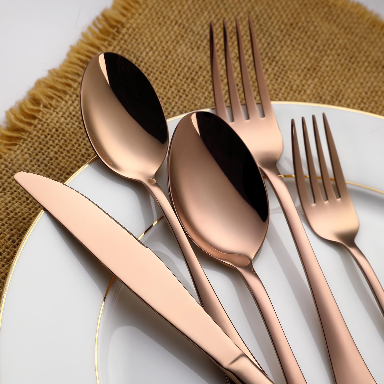 8-Piece Rose Gold Teaspoons Set - Stainless Steel Dessert & Coffee Spoons with Mirror Finish - Dishwasher Safe, 6.7 Inches - Perfect for Tea Parties, Coffee Bars & Elegant Dining