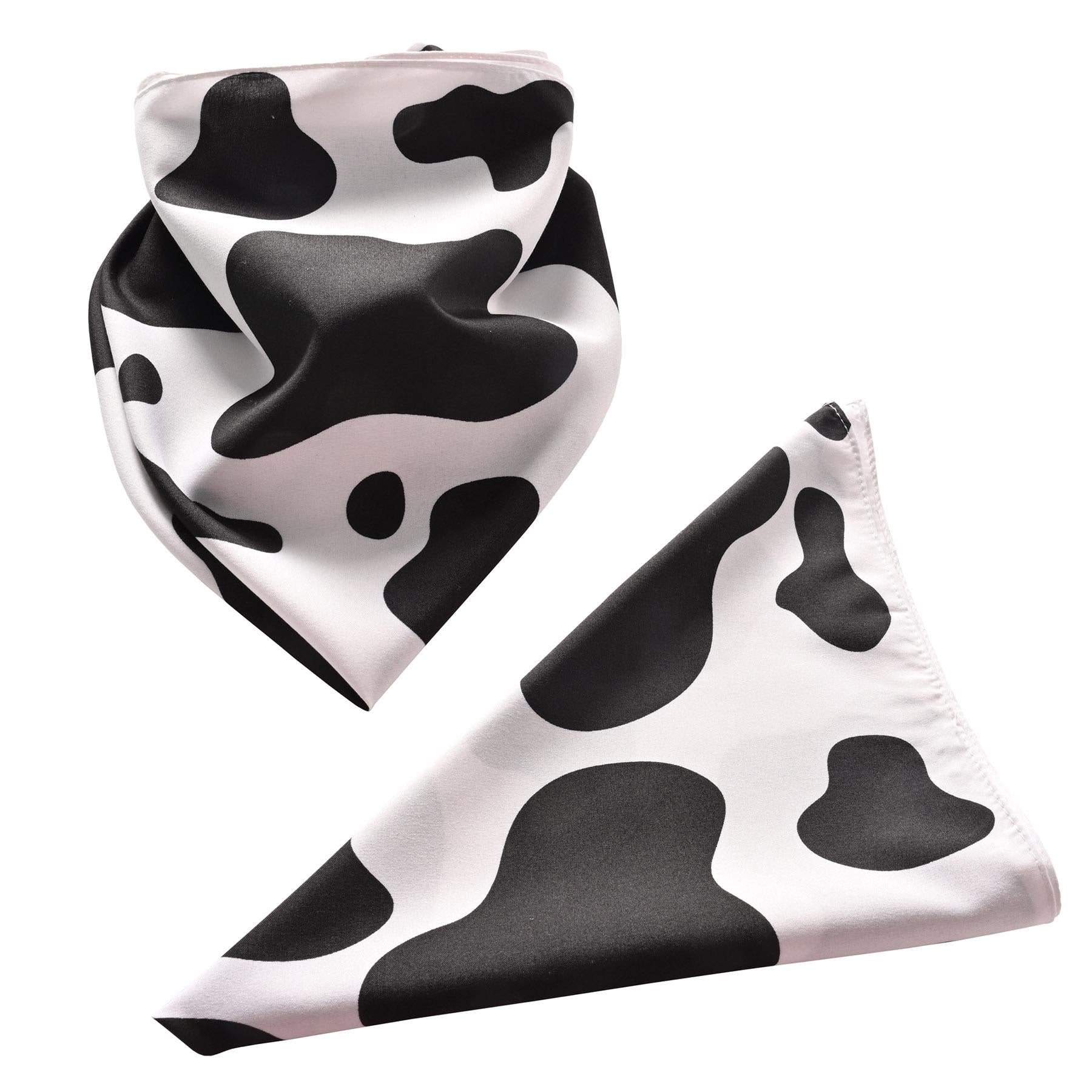 12 Pack Cow Print Bandanas for Western Parties, Cowboy Themed Events, and Farm Animal Costume Accessories - Perfect for Halloween, Rodeos, and Country Festivals