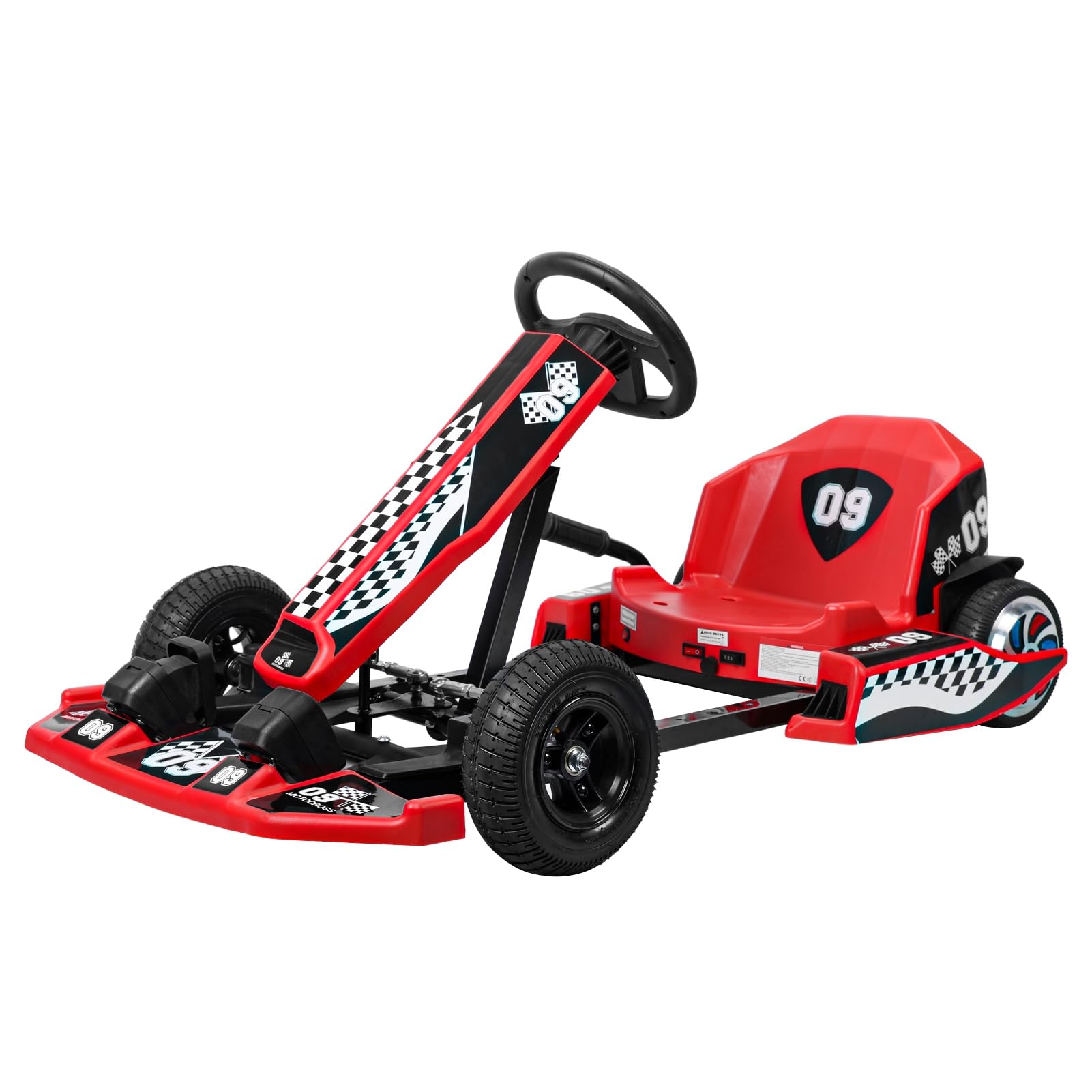 36V Kids Electric Go Kart - Portable Drift Kart for Ages 6-12 with Speed Switch | 187 lbs Weight Capacity | Birthday & Christmas Gift | Perfect for Backyard Racing, Driveway Fun, and Outdoor Play (Red)