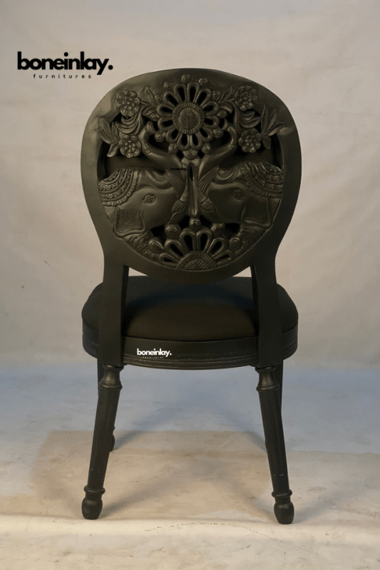 Hand Carved Elephant Armchair - Solid Wood Accent Chair with Intricate Carvings - Perfect for Living Room, Bedroom, or Home Office Decor