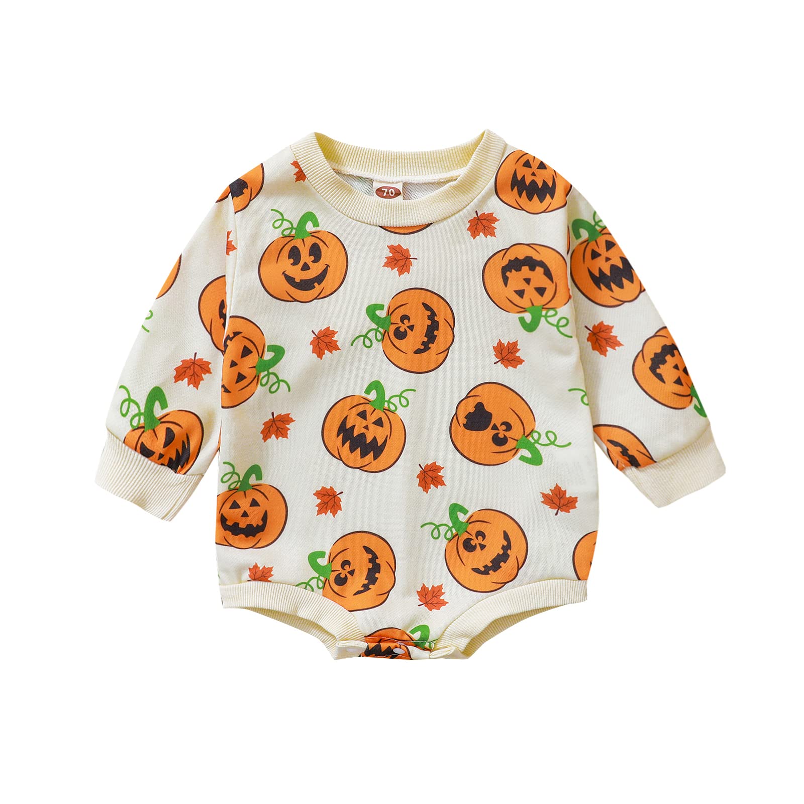 Unisex Baby Bodysuit - Evil Teeth Print Long Sleeve Halloween Outfit for Boys & Girls | Newborn Infant Costume Set for Halloween Parties & Dress-Up Play