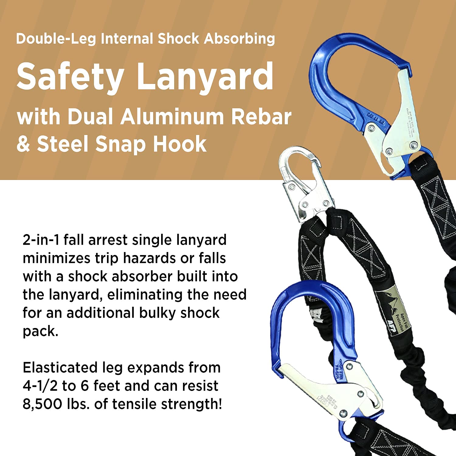 AFP Universal Full-Body Fall Protection Safety Harness with 3 D-Rings & Tongue Buckle Legs - OSHA Compliant Construction Safety Gear for Roofing, Climbing & Industrial Work