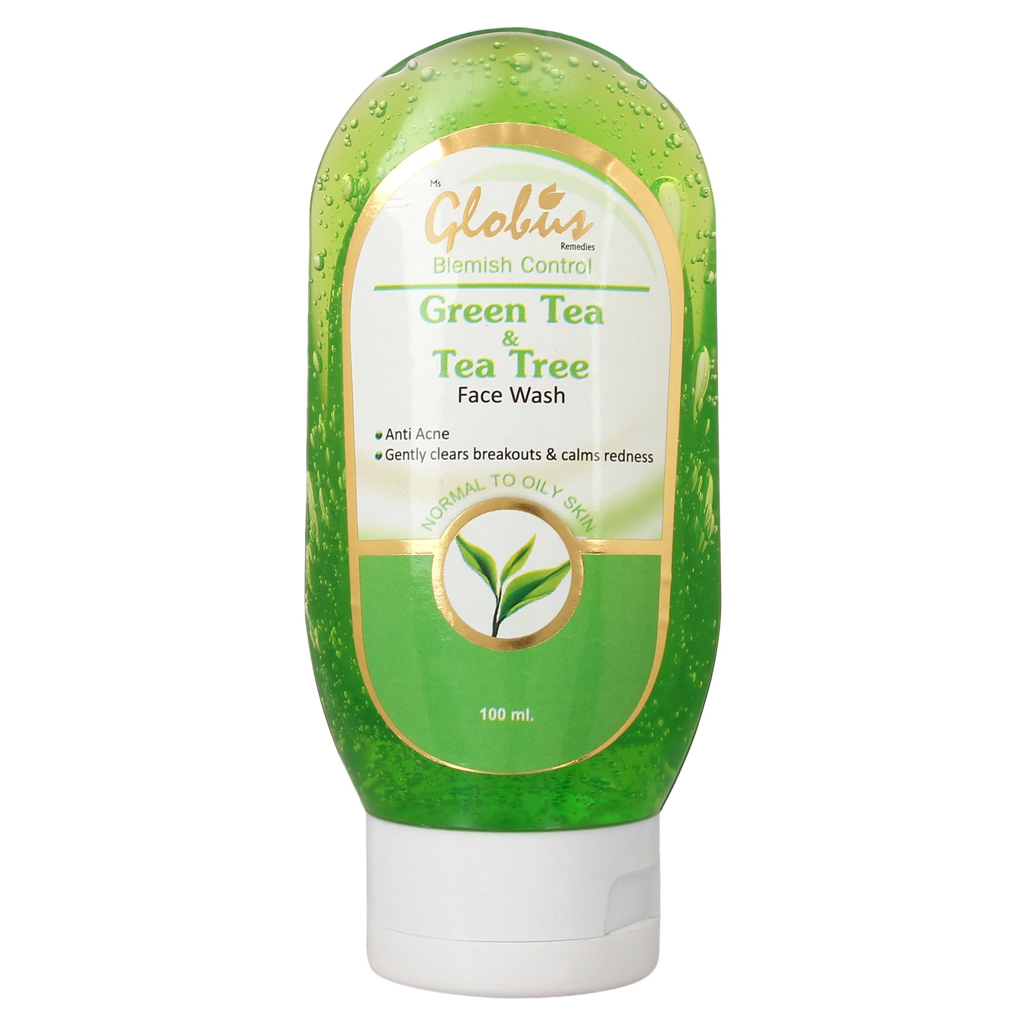 Globus Green Tea & Tea Tree Facial Cleanser 100ml - Deep Cleansing for Acne-Prone & Oily Skin - Perfect for Daily Skincare Routine