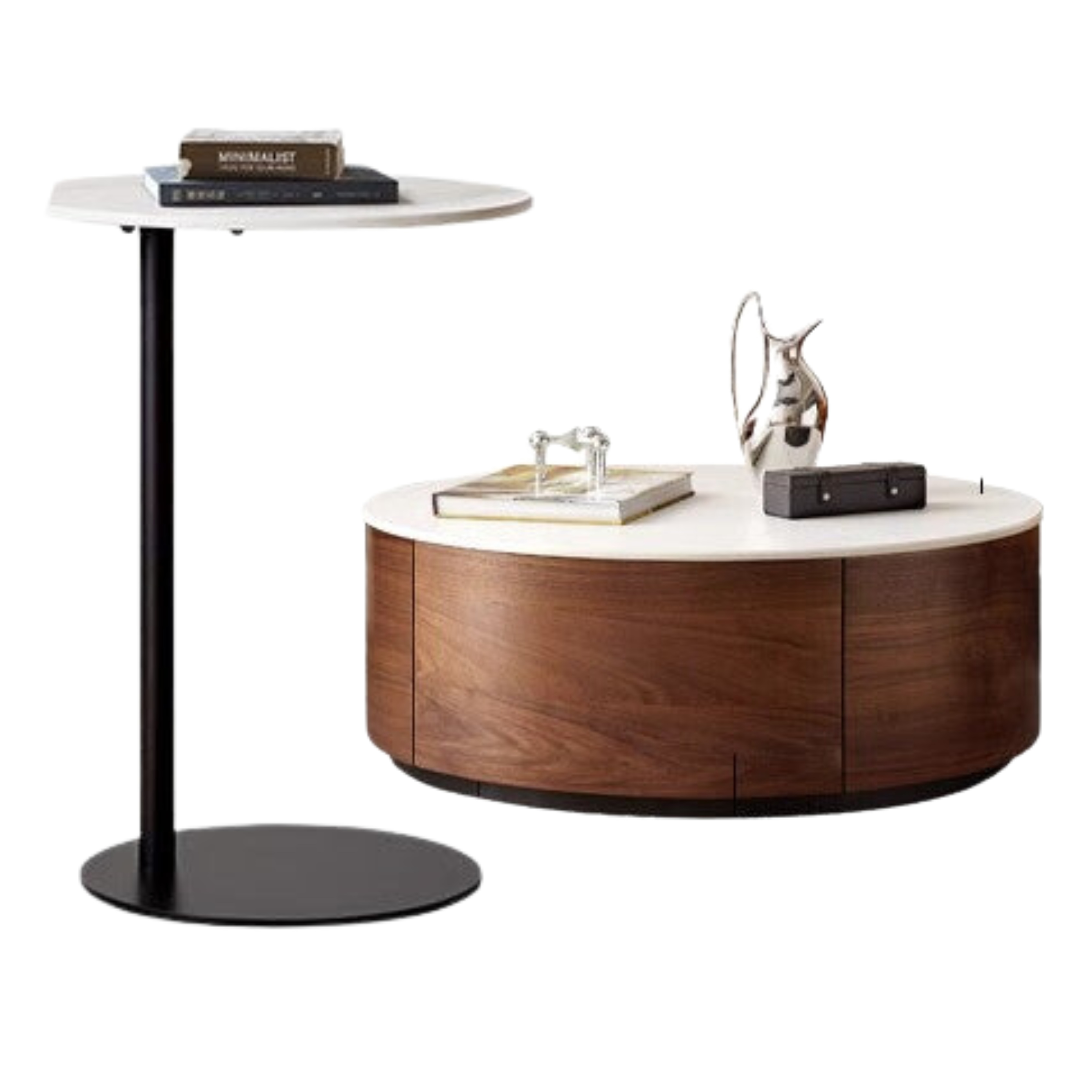 Handcrafted Black Walnut Coffee Table with Natural Slate Top - Perfect for Living Room, Lounge & Modern Home Decor