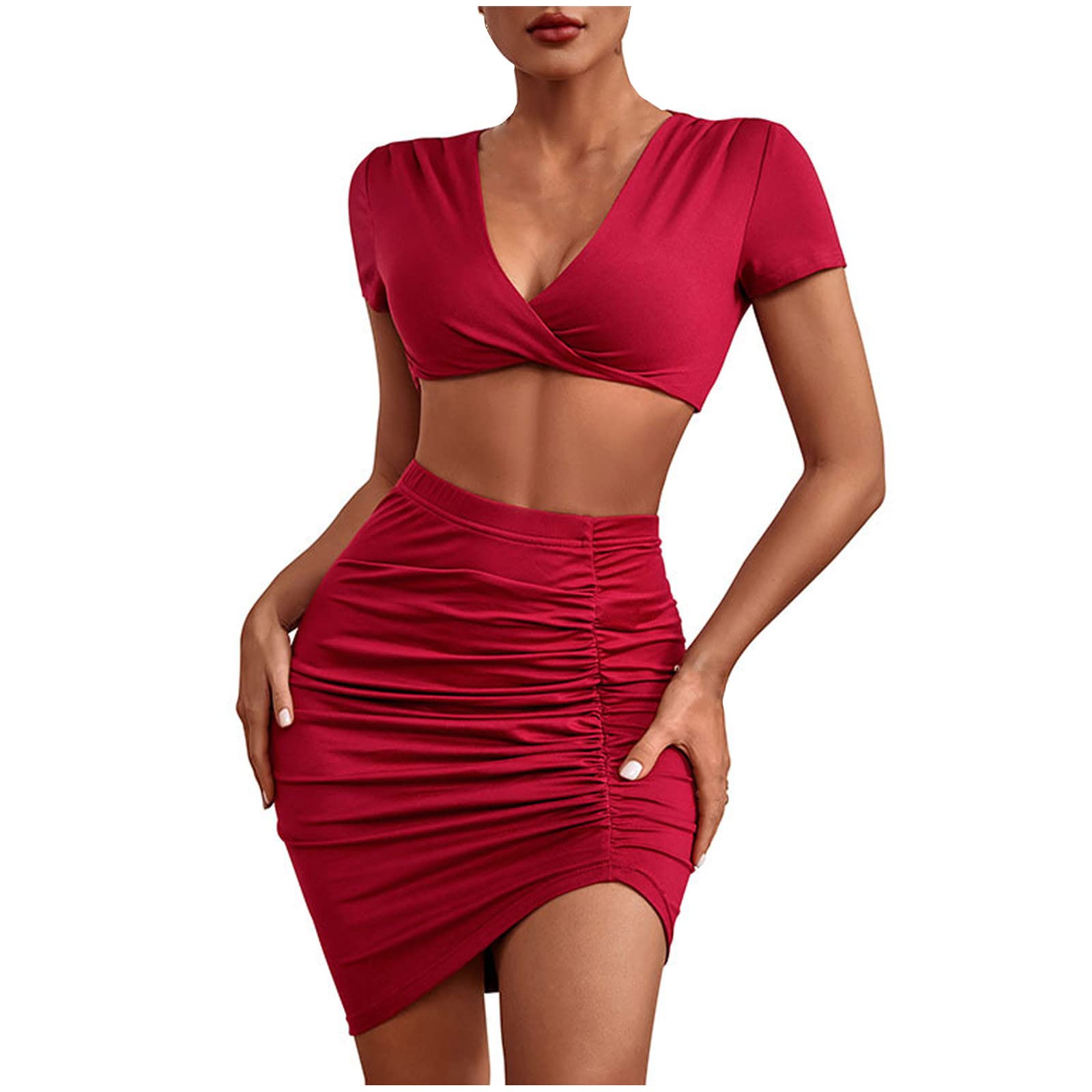 Jsarle Women's Sexy Crisscross Sleeveless Lace-Up Cocktail Dress - Ruched Prom & Semi-Formal Wedding Guest Dress for Parties, Date Nights & Special Occasions