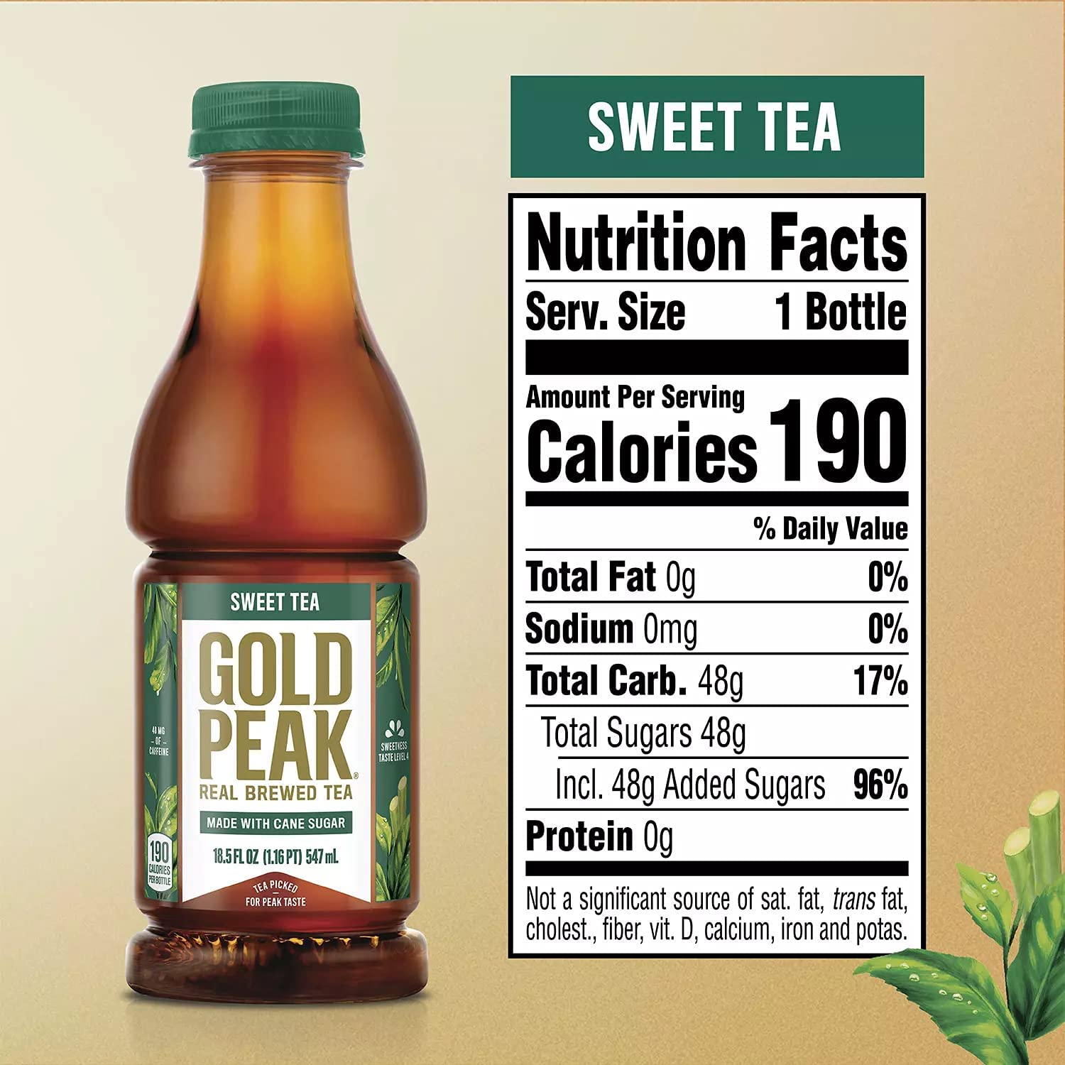 Premium Gold Peak Naturally Sweet Real Brewed Tea - 3 Boxes (18.5oz/18pk) 54 Bottles Total | Cane Sugar Sweetened | Refreshing Iced Tea for Parties, BBQs & Office Break Rooms | Google SEO Optimized