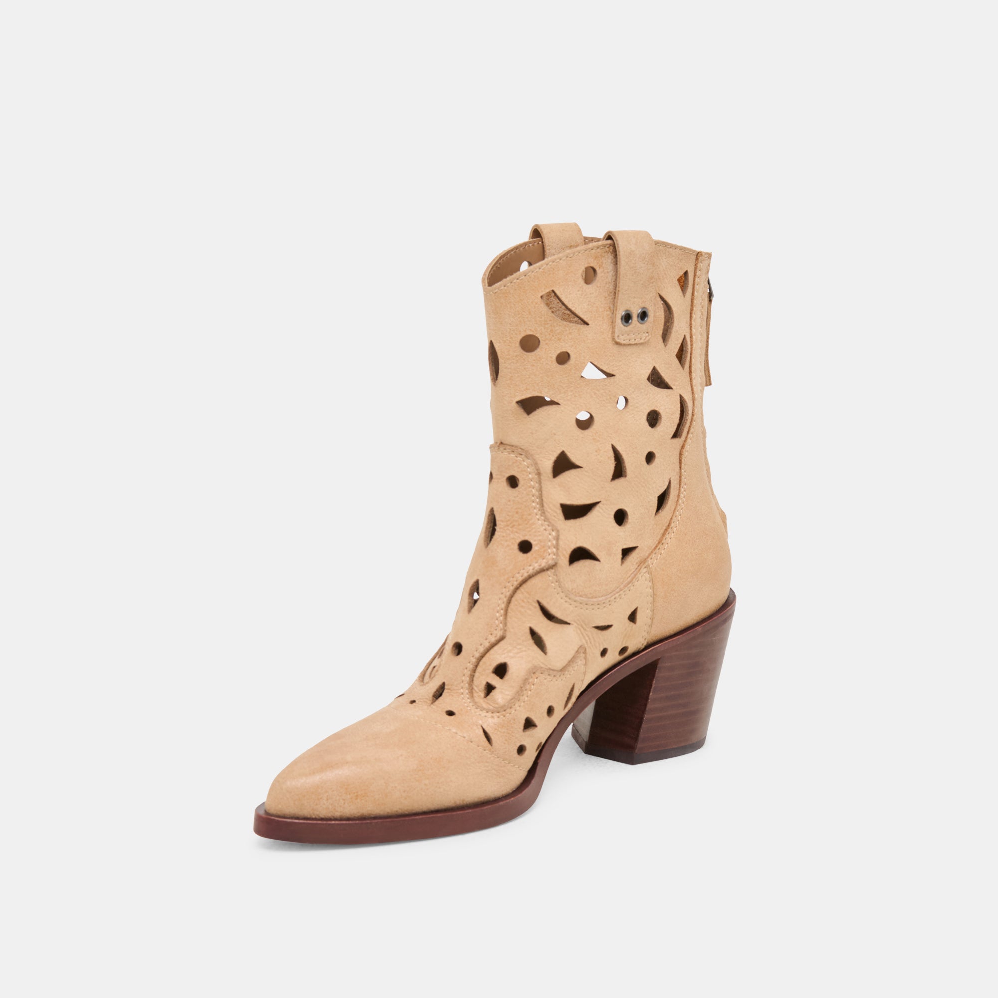 ZENOBI Women's Distressed Leather Booties in Camel - Stylish Ankle Boots for Fall & Winter, Perfect for Casual Outfits and Office Wear