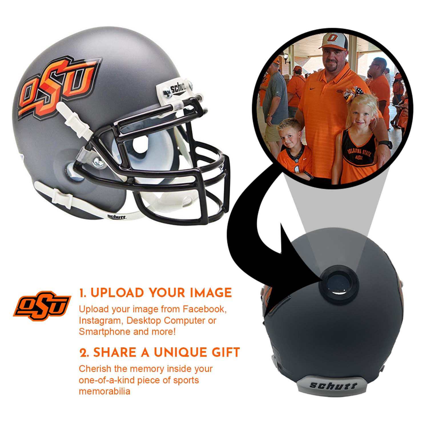 Oklahoma State Cowboys College Football Collectible Mini Helmet - Authentic Replica with Display Stand - Perfect for Fans, Memorabilia Collectors & Game Room Decor - FANZ Collectibles
