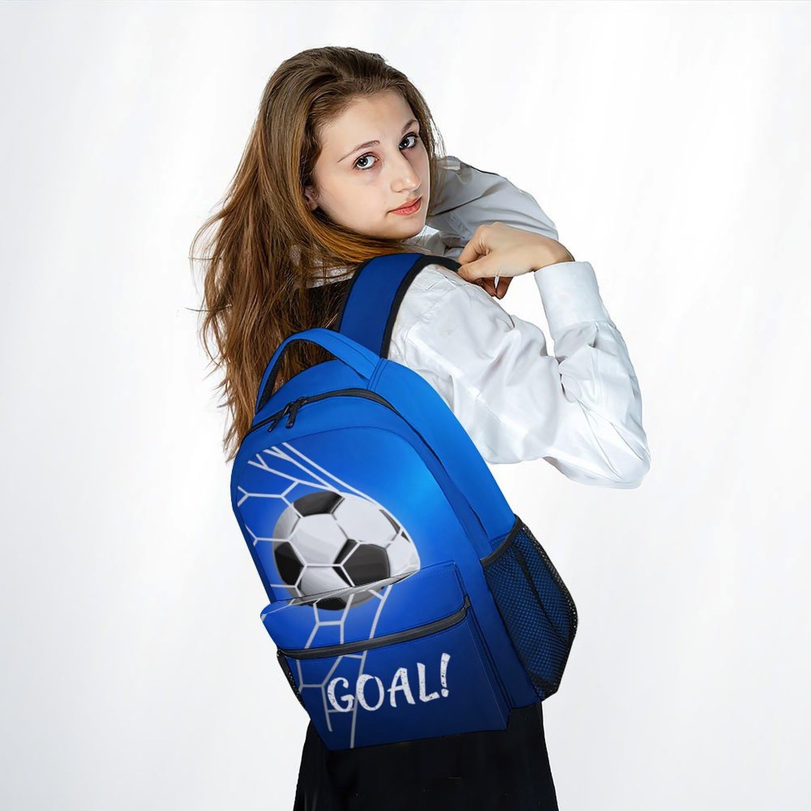17 Inch Soccer Themed Backpack for Boys & Girls - Durable School Bookbag for Elementary & Middle School Students - Perfect for Sports, Travel & Daily Use