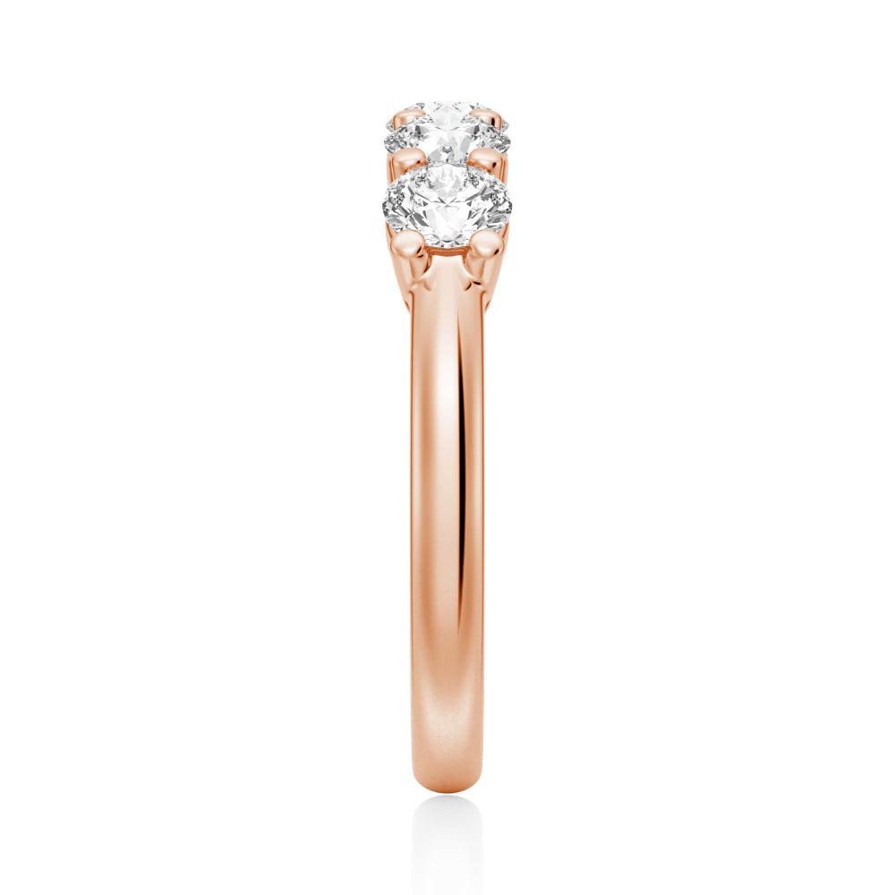4.5mm 5 Stone Shared Prong Moissanite Anniversary Band Ring for Women - Durable Wedding Ring, Promise Ring, or Gift for Her - Perfect for Anniversaries, Engagements & Special Occasions