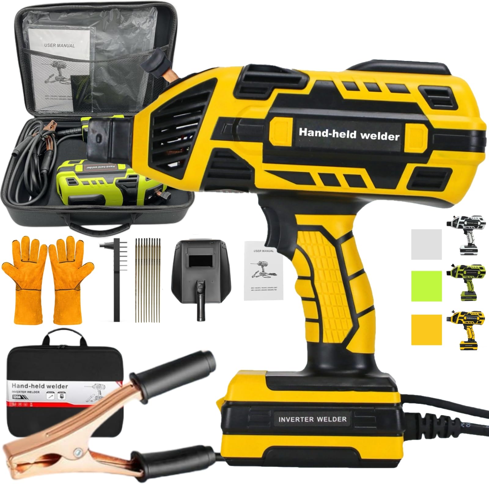 Portable Welding Machine 20-120A with 6 Adjustable Gears, Handheld Welder Gun for 1/16