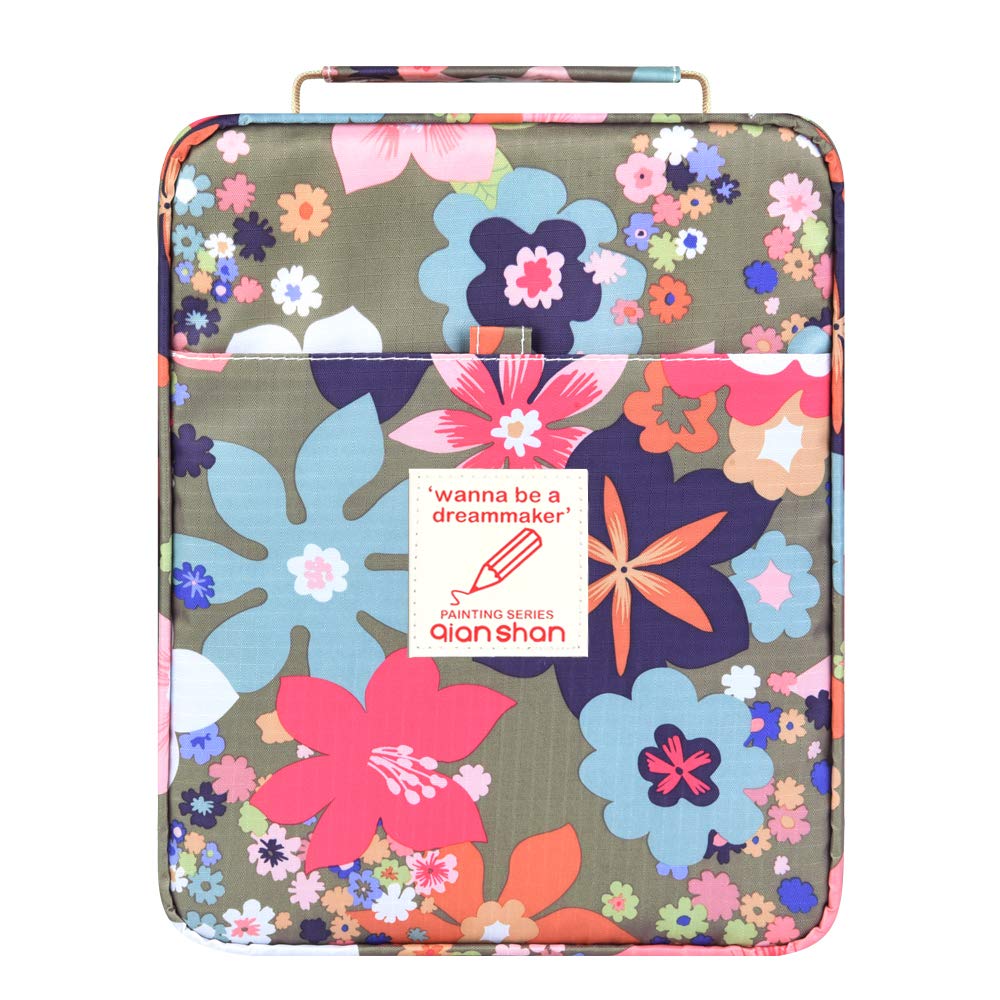 Large Capacity Pencil Case Holder - Organizes 260 Colored Pencils or 180 Gel Pens with Secure Zipper Closure | Durable Polyester Pen Organizer for Artists, Students & Professionals | Ideal for Watercolor Pens, Markers & Art Supplies - Perfect for Spring Garden Painting, School Projects & Office Organization