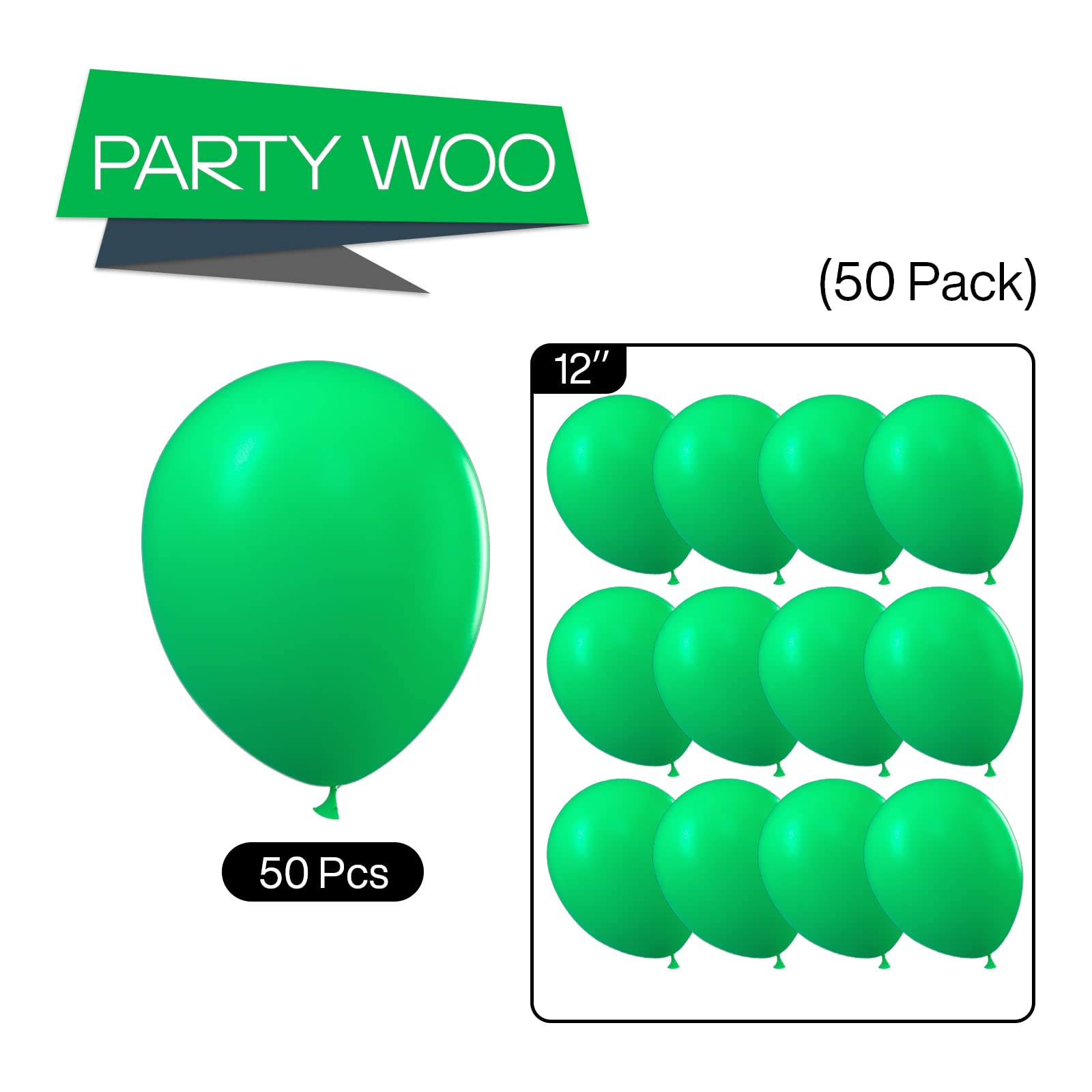 50 Pack 12 Inch Clover Green Balloons for Party Decorations - Premium Malachite Green Latex Balloons for Balloon Garland, Arch, Backdrop - Perfect for Birthday Parties, Baby Showers, Weddings & Special Events