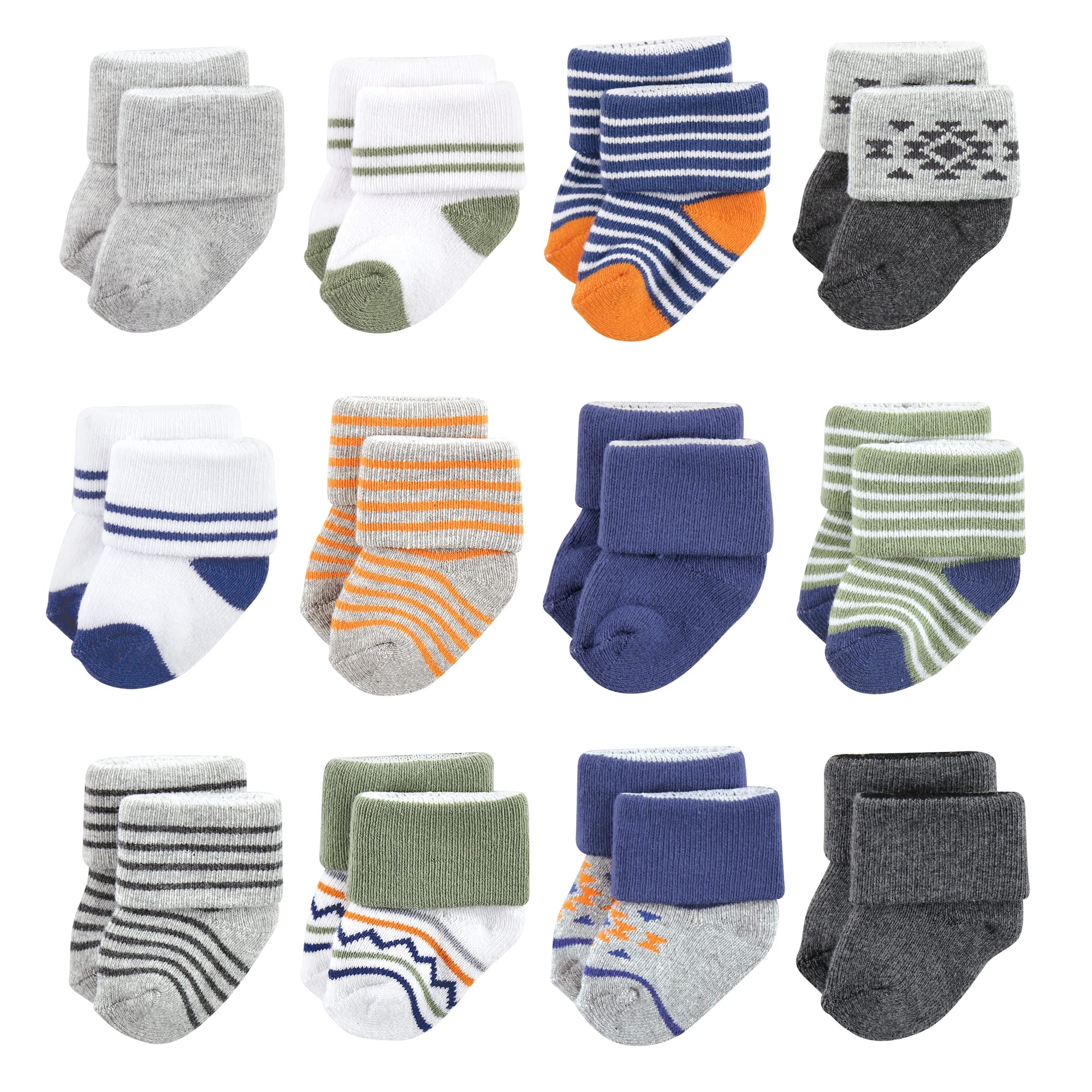 Luvable Friends Soft Terry Baby Socks for Newborns & Infants - Cozy Non-Slip Footwear for Playtime & Nursery