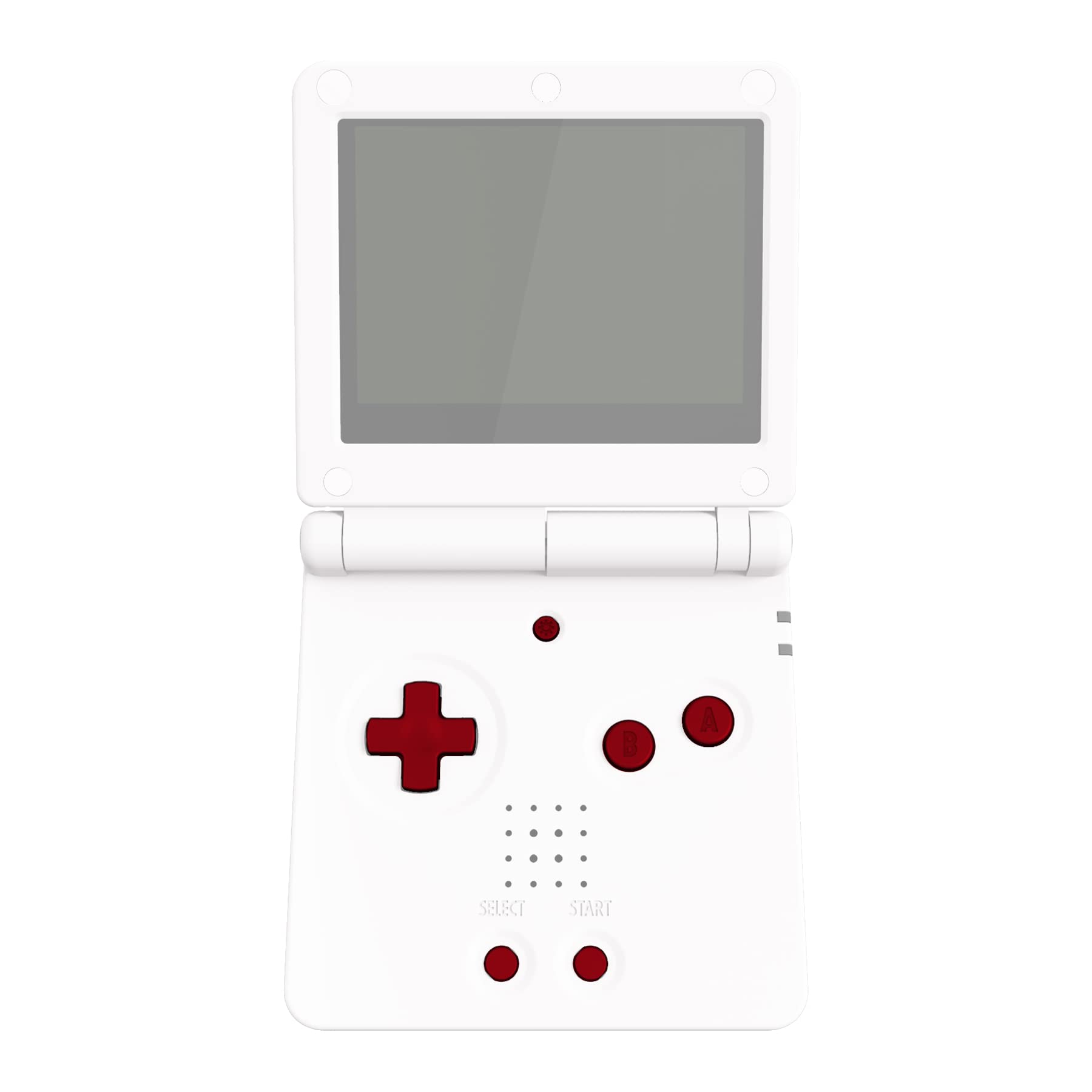 eXtremeRate Scarlet Red Custom Full Set Replacement Buttons for Gameboy Advance SP (GBA SP) - A B L R Power Volume D-Pad Keys | Gaming Accessories for Enhanced Gameplay Experience