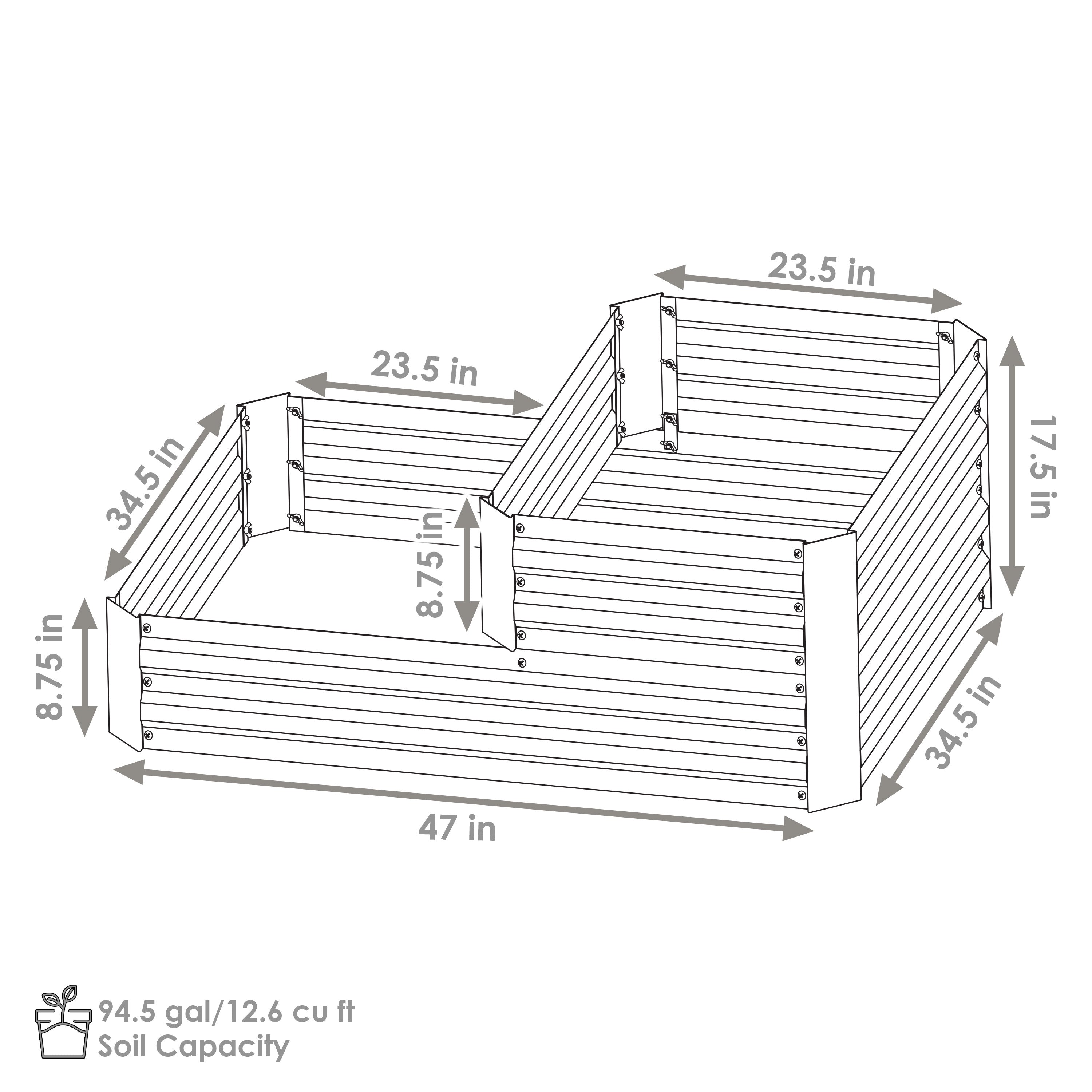 Premium Sunnydaze 2-Tier Galvanized Steel Raised Garden Bed - 17.5 Inch Height for Vegetables, Flowers & Herbs - Perfect for Backyards, Patios & Urban Gardening