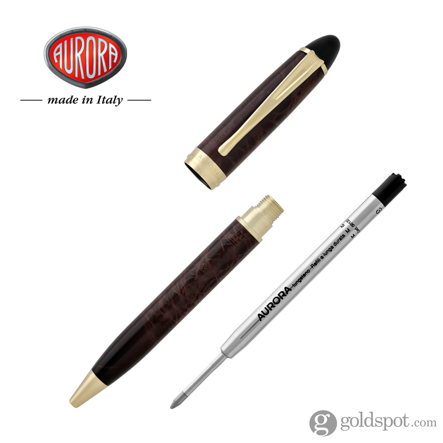 Aurora Ipsilon Lacquer Ballpoint Pen in Turtle Shell Design - Premium Writing Instrument for Business Professionals & Gift Giving