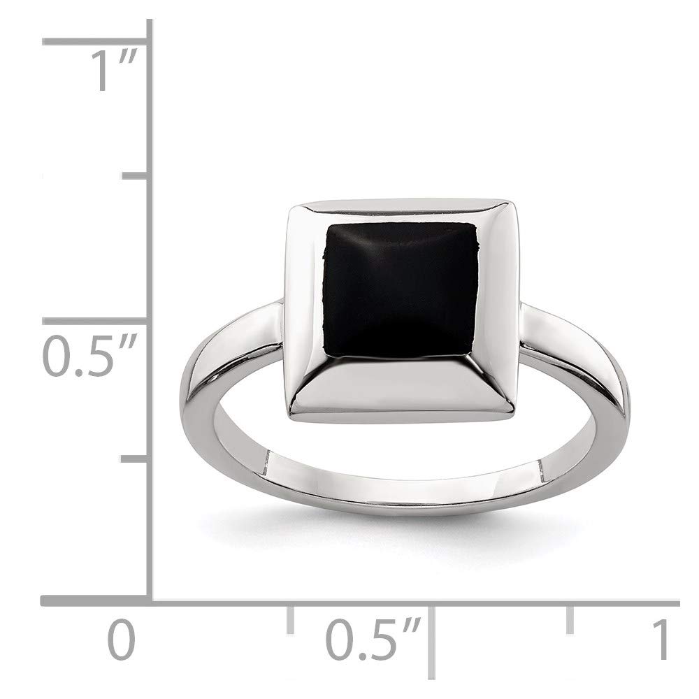 925 Sterling Silver Onyx Ring for Women - Elegant Black Onyx Jewelry, Dainty Stackable Band, Perfect Gift for Her (Birthday, Anniversary, Valentine's Day)