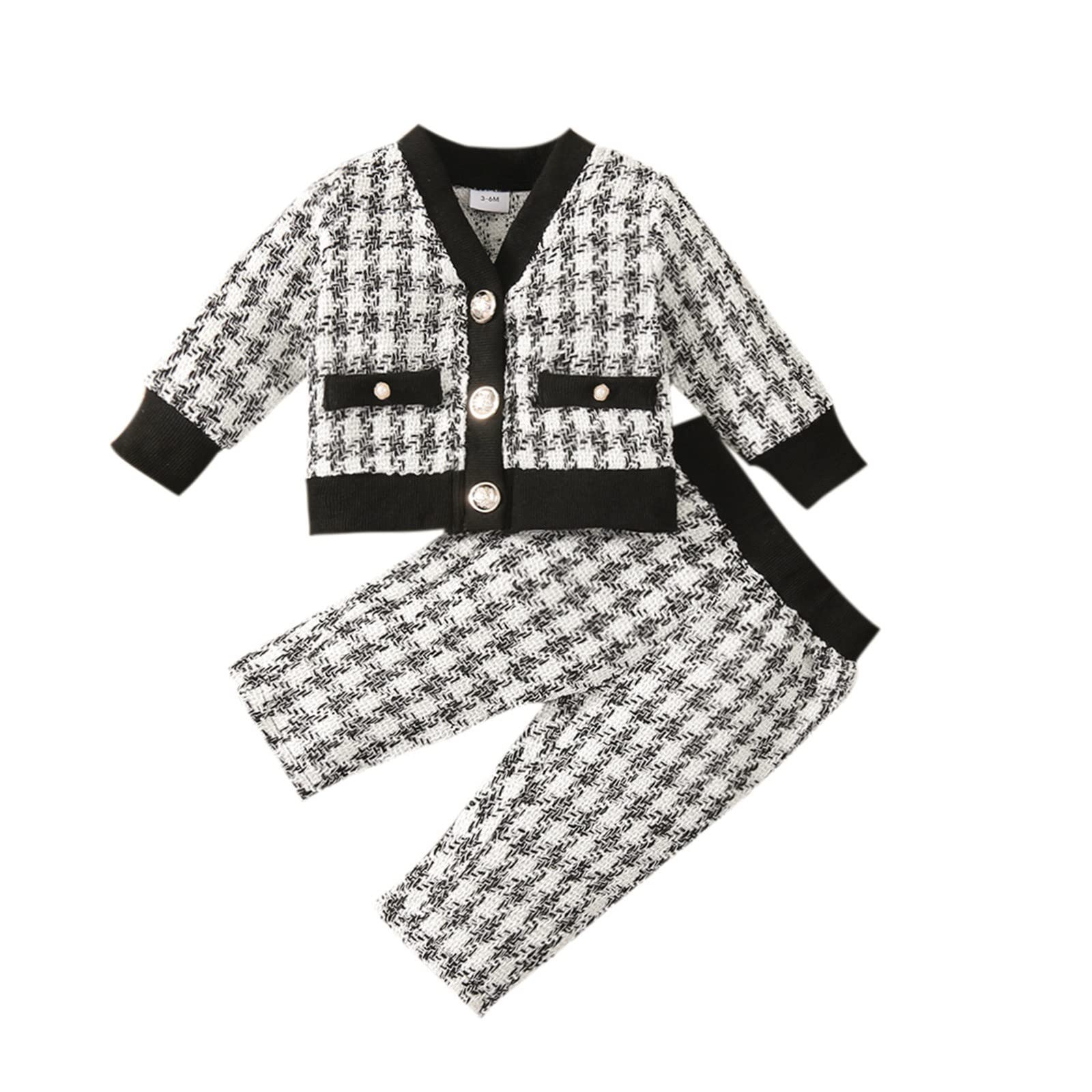 Newborn Baby Girls Clothes Set - Plaid Long Sleeve Pants & Coat Jacket Outfit for Spring & Autumn | Cute Infant Fashion for Daily Wear, Photo Shoots & Special Occasions