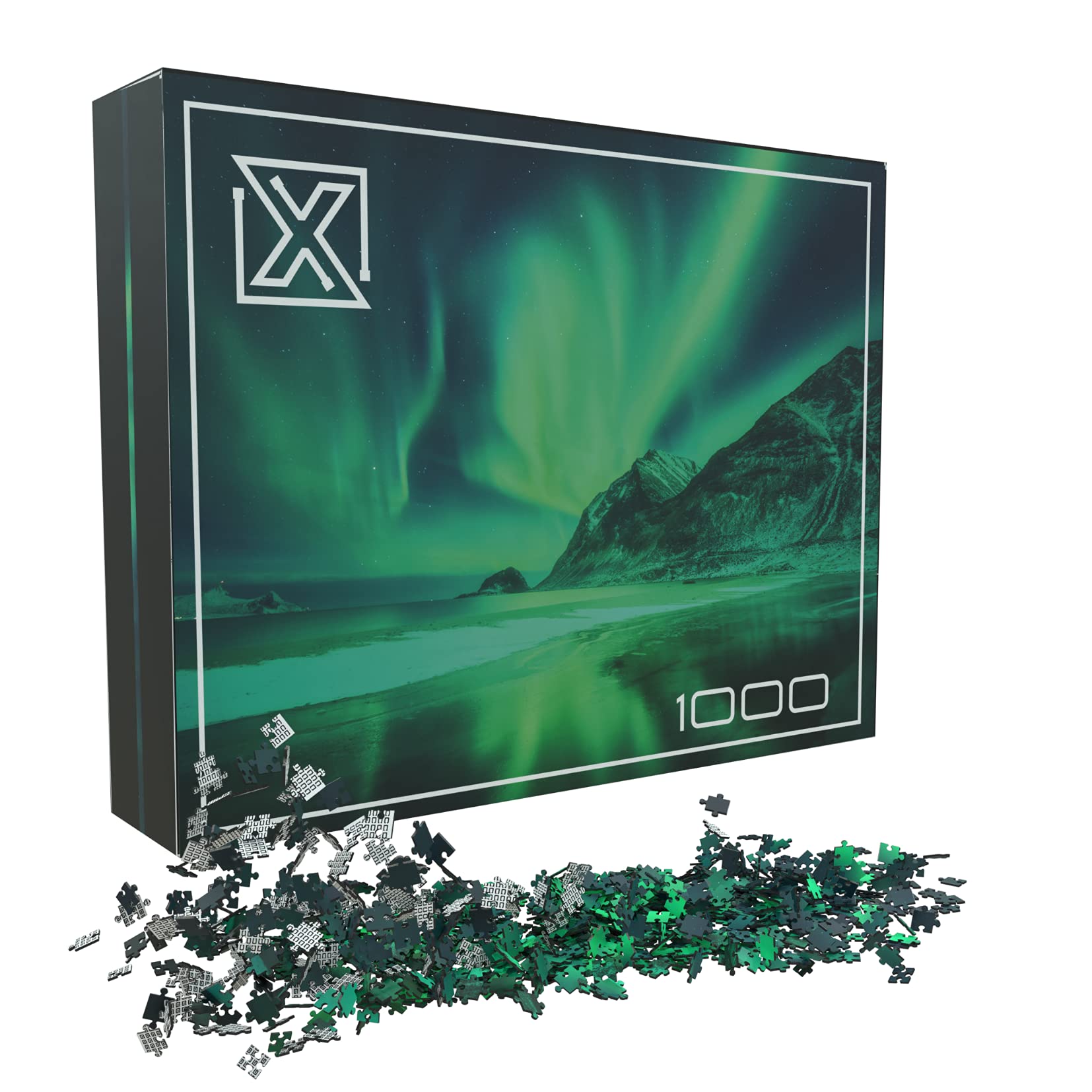 XEULA Aurora 1000 Piece Jigsaw Puzzle - Challenging Puzzle Game for Adults & Kids - Brain Teaser for IQ Boost & Family Bonding - Perfect for Relaxation, Stress Relief & Home Decor (Rainbow Northern Lights Design)
