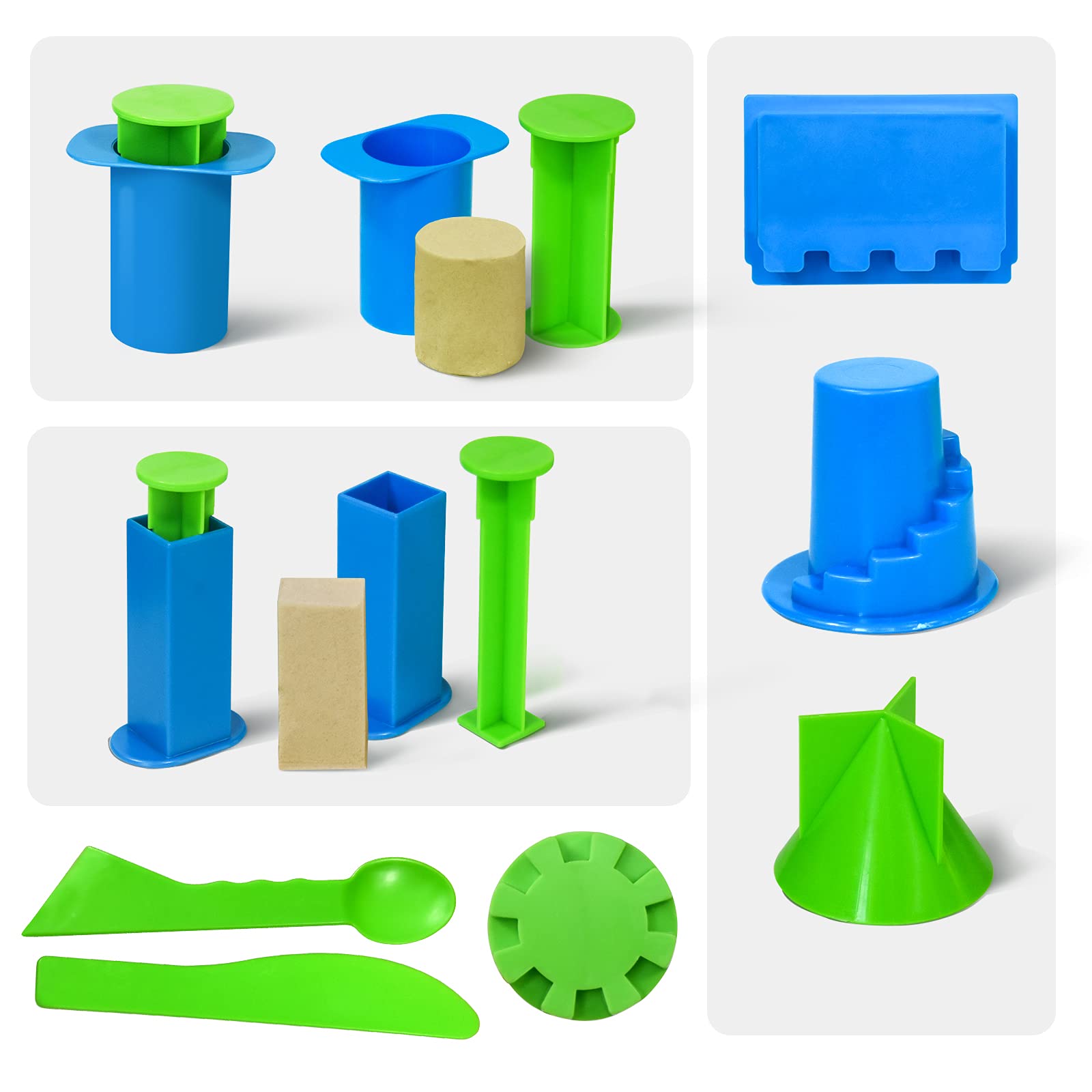 Beach Toys for Kids - Sand Brick Maker & Castle Building Set, Compatible with Kinetic Sand - Perfect for Beach, Sandbox & Outdoor Play