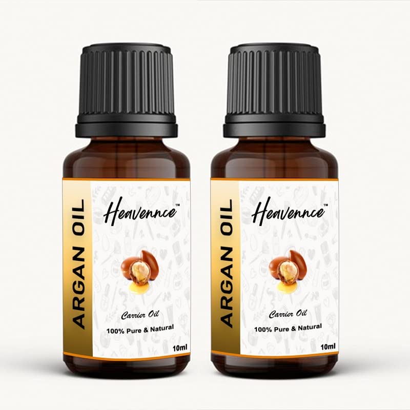 Pure Heavennce Argan Carrier Oil - Rich in Vitamin E & Anti-Aging Benefits for All Skin Types | Unisex Hair & Skin Care | 2-Pack (20ml Each) | Perfect for Face Moisturizing, Hair Treatment & Massage Therapy