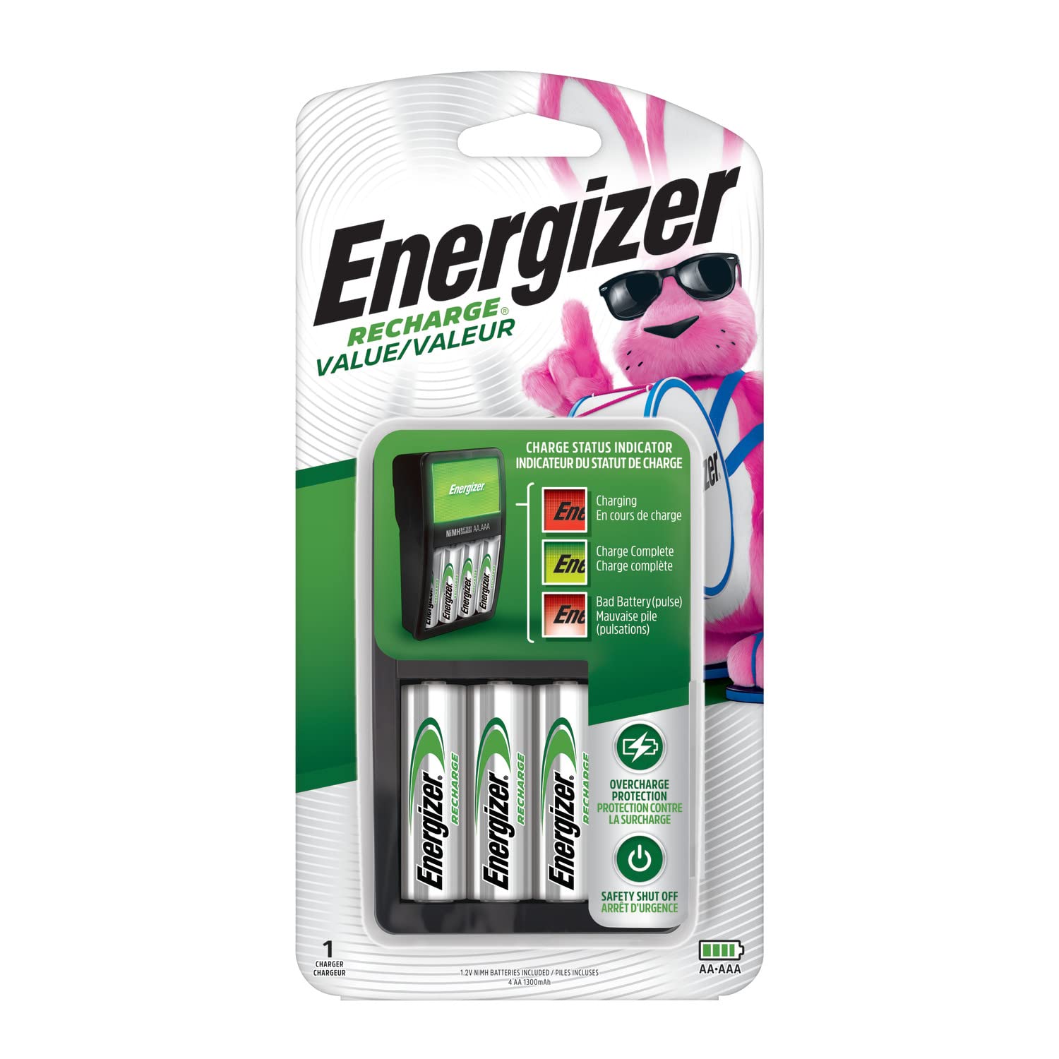 Energizer Recharge Value Charger for NiMH AA AAA Batteries - Fast Charging Station for Digital Cameras, Game Controllers & Wireless Devices