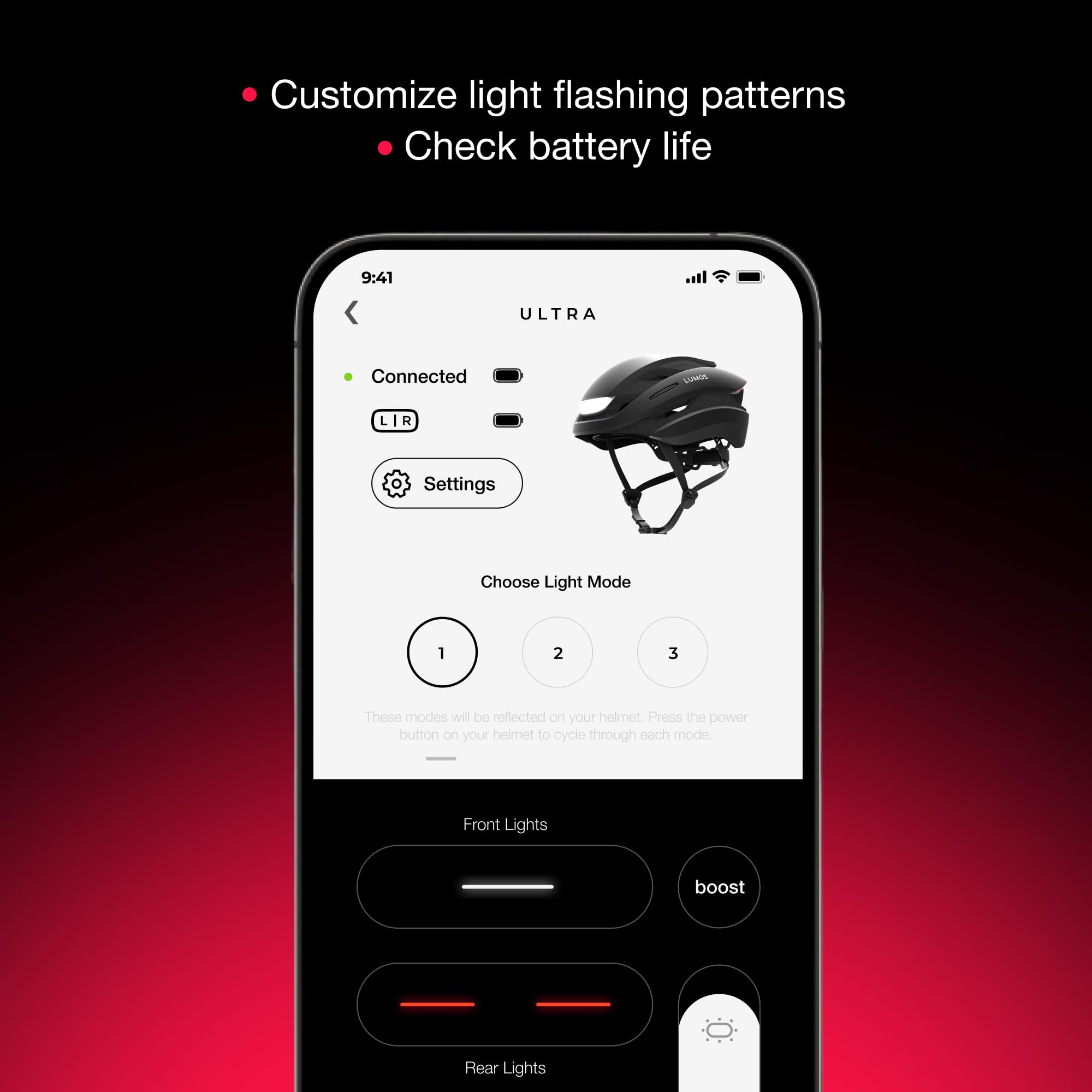 Lumos Ultra Smart Bike Helmet with Customizable LED Lights & Turn Signals - Lightweight Adult Cycling Helmet for Men & Women - Perfect for Commuting, Night Riding & Urban Cycling Safety