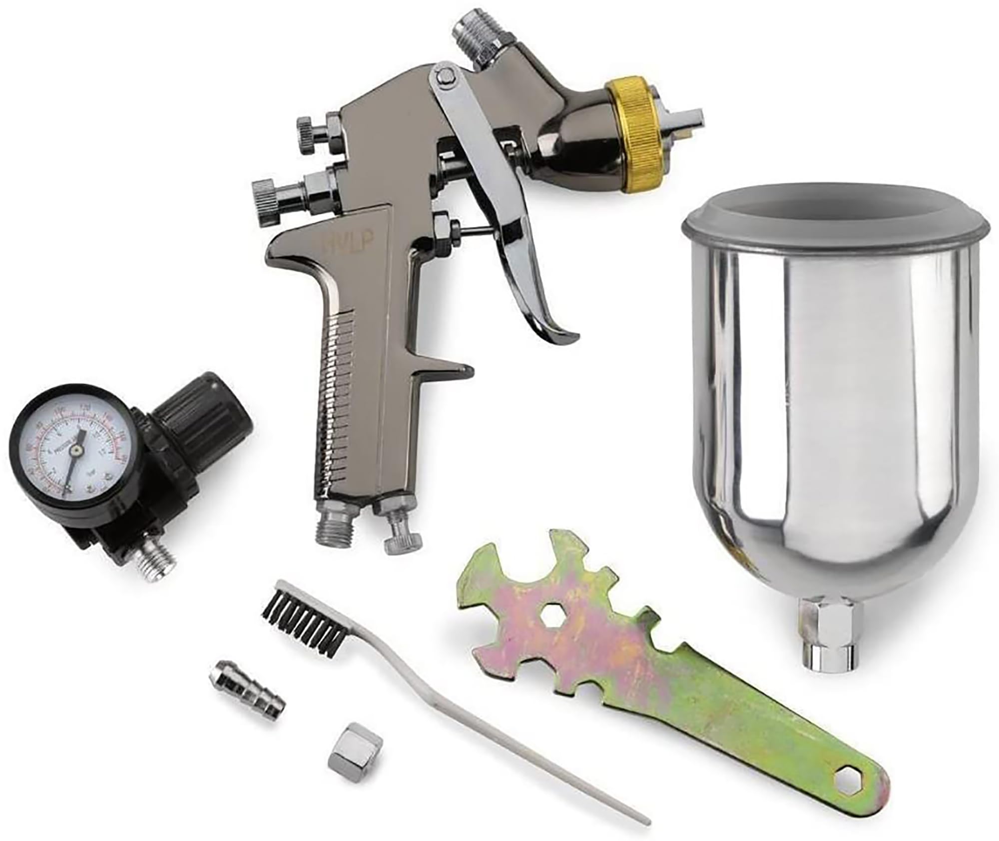 NEIKO 31215A HVLP Spray Gun Paint Sprayer Kit - 1.7mm Nozzle, 600cc Air Gauge Regulator - Professional Auto & Home Painting Tool for Cars, Furniture, Cabinets & DIY Projects