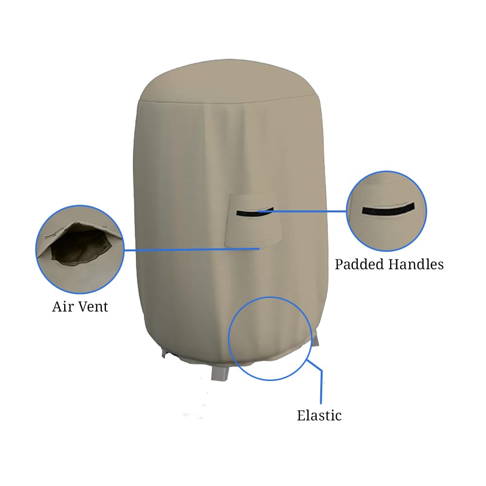 Premium 12 Oz Waterproof BBQ Smoker Cover - UV & Weather Resistant for Dome, Bullet, Barrel, Kettle & Drum Grills (19