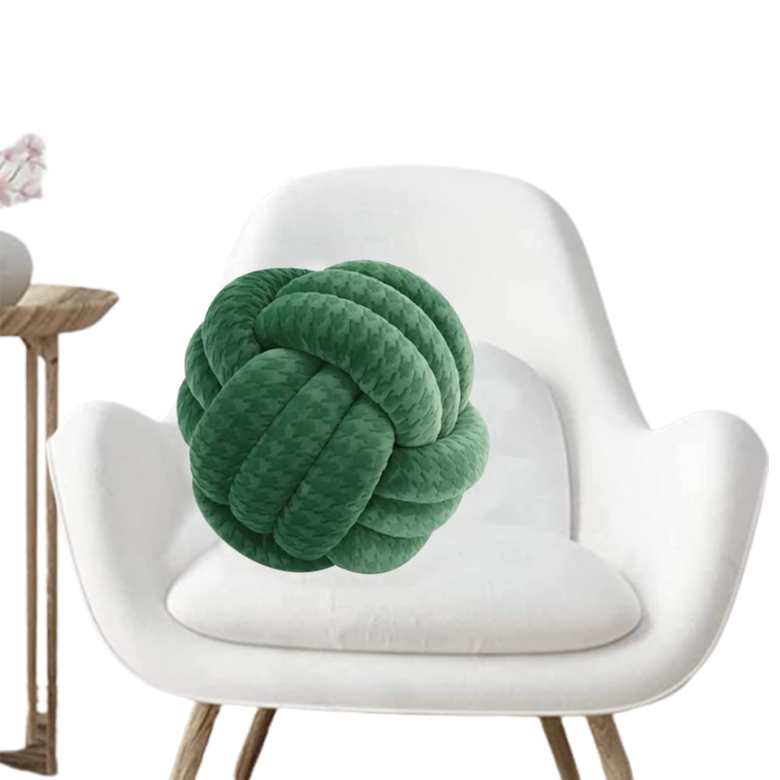SRHMYJJ Knot Ball Throw Pillow - Soft Decorative Cushion for Sofa, Bed & Home Decor (20cm/7.9in, Green) - Perfect for Living Room, Bedroom & Modern Interior Design