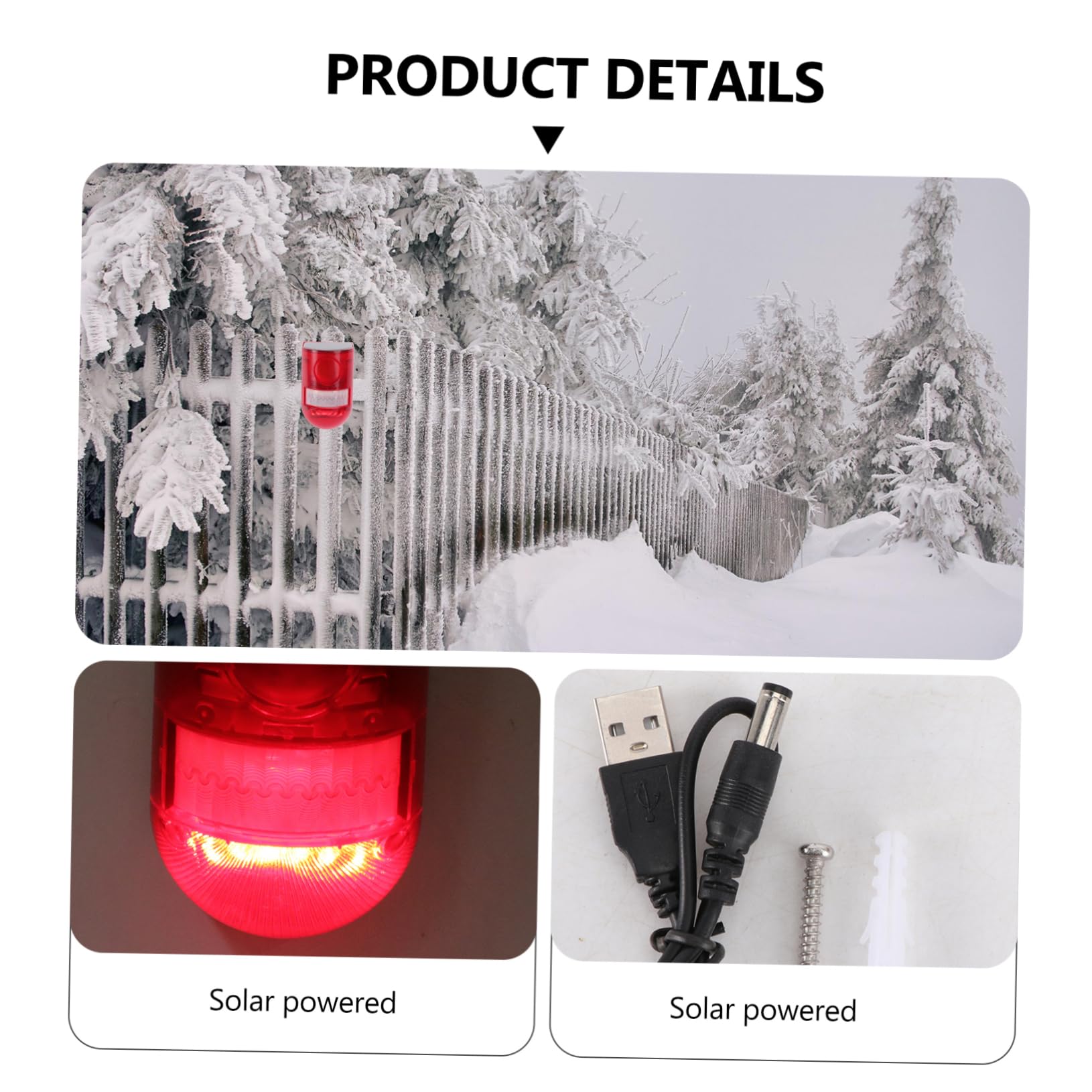 Jojofuny Solar-Powered Wireless Alarm Light - Outdoor LED Flashing Security Light with Night Sound & Waterproof Design for Farm, Garden, and Home Safety
