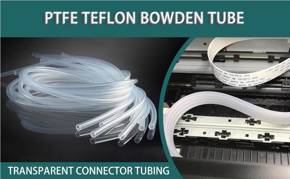 Utoolmart PTFE Teflon Bowden Tube 6.56ft - 3mm ID x 4mm OD - High Temperature Resistant Transparent Tubing for 3D Printer Filament Extrusion - Perfect for Creality Ender 3, CR-10, Prusa i3 & More