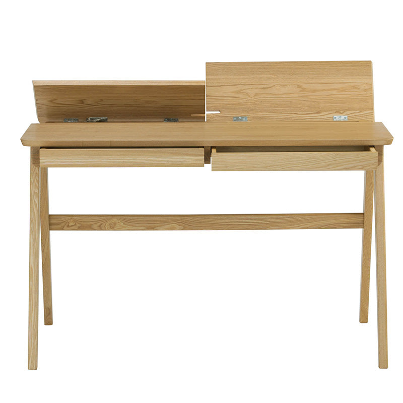 KEIR 47-Inch Natural Wood Study Desk - Perfect for Home Office, Dorm Room & Small Spaces | Modern Writing Desk with Sturdy Frame for Work & Study