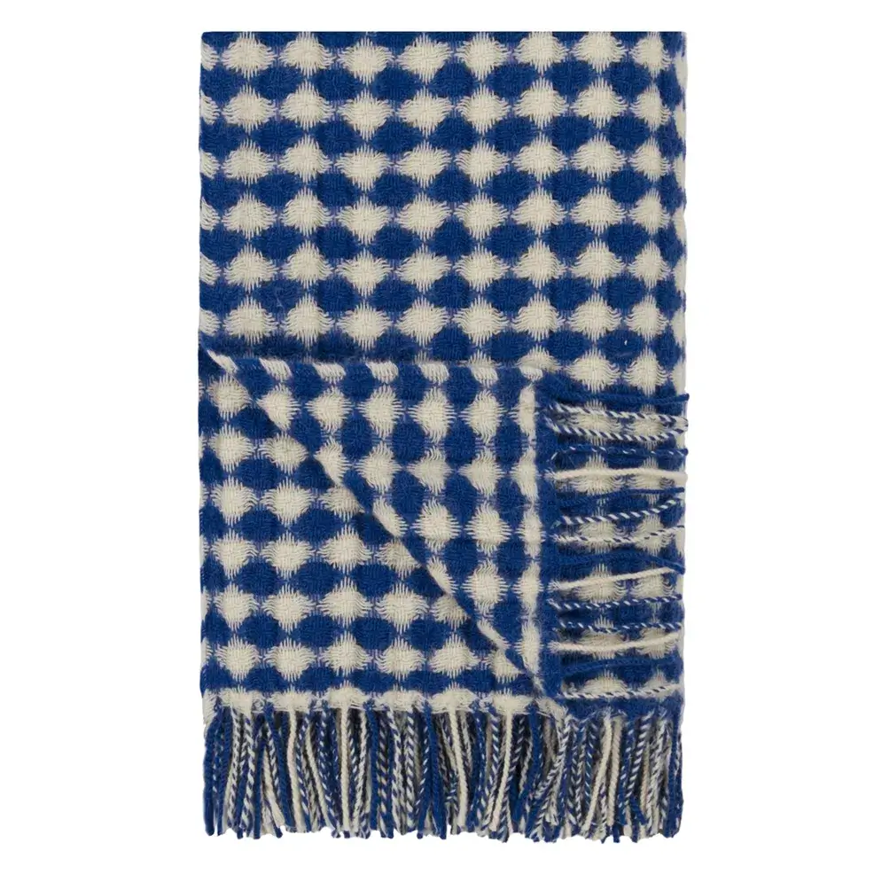 Lansdowne Cobalt Blue Throw Blanket - Soft & Cozy Knit Afghan for Couch, Bed, or Sofa - Perfect for Winter Nights, Movie Time & Home Decor