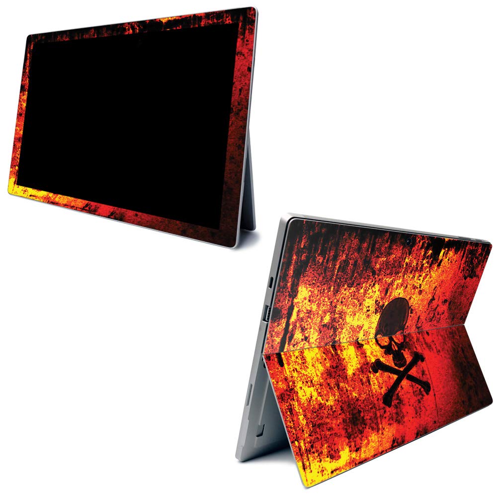 Premium Carbon Fiber Skin for Microsoft Surface Pro 7 - Bio Skull Design | Textured Protective Cover | Easy Application & Removal | Made in USA | Perfect for Work, School & Travel Protection
