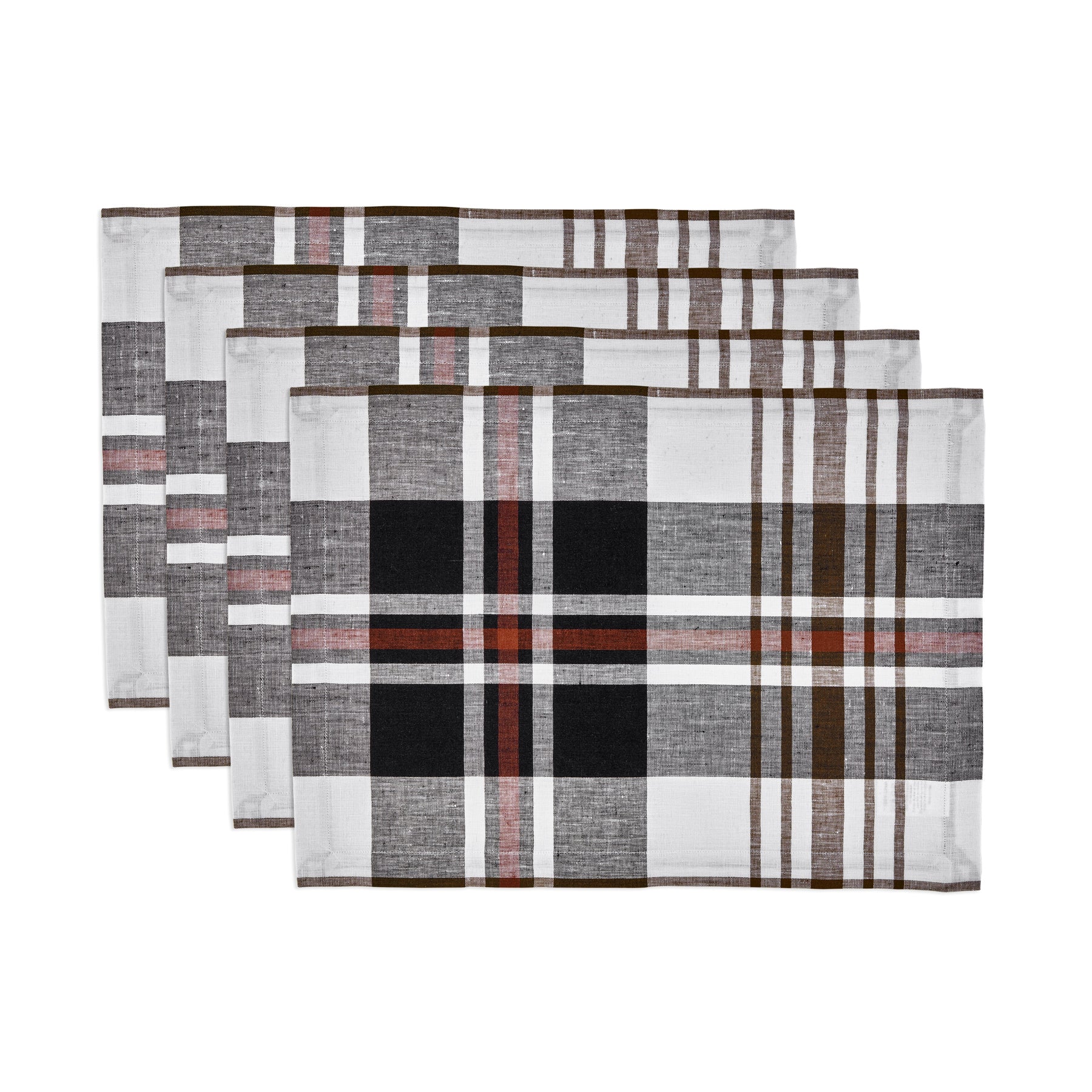 Premium Oxford Plaid Placemats Set of 4 - Waterproof & Heat-Resistant Table Mats for Dining Room, Kitchen, or Party Decor - Elegant Home Tableware Accessories