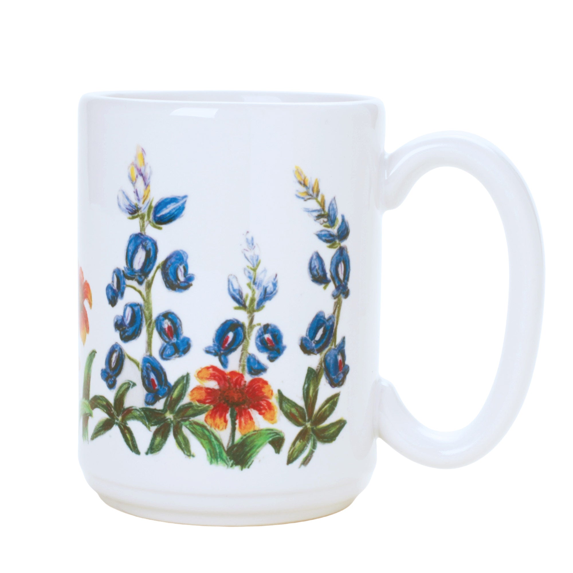 Blue Bonnet Blanket Mug - Insulated Coffee Cup with Blue Bonnet Floral Design - Perfect for Home, Office, and Outdoor Picnics