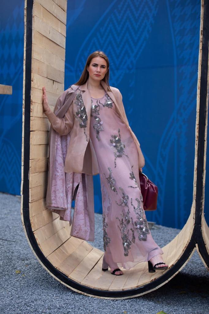 Blush Pink Pewter Hand-Embellished Slip Maxi Dress - Elegant Evening Gown for Weddings & Special Occasions