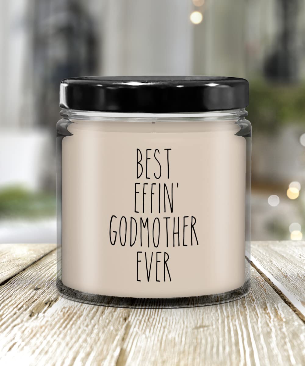 Best Effin' Godmother Ever Candle - 9oz Vanilla Scented Soy Wax Blend - Funny Gift for Godmother, Coworker & Friends - Perfect for Birthdays, Thank You Gifts & Home Decor