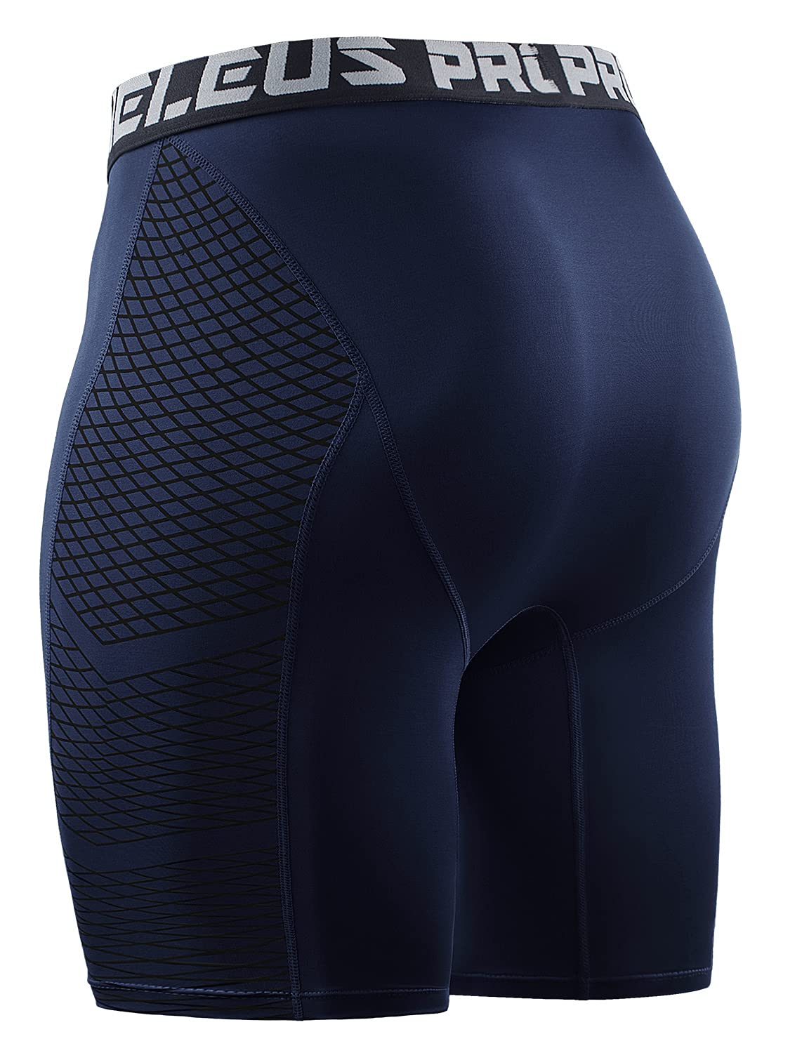 NELEUS Men's Compression Shorts 3-Pack - Moisture Wicking, Breathable & Anti-Chafing Workout Shorts for Running, Gym & Sports Training