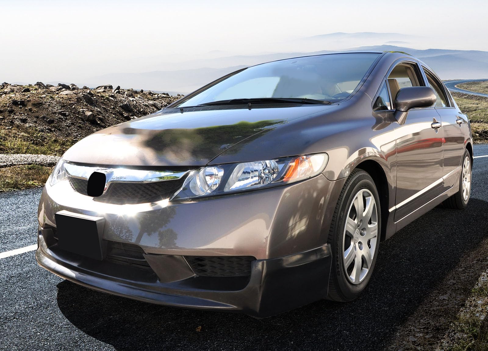 IKON MOTORSPORTS JDM Style Black PU Front Bumper Lip Spoiler Body Kit - Compatible with 2009-2011 Honda Civic 4Dr Sedan | Enhances Aerodynamics & Sporty Look | Perfect for Car Enthusiasts & Street Racing Style Upgrades