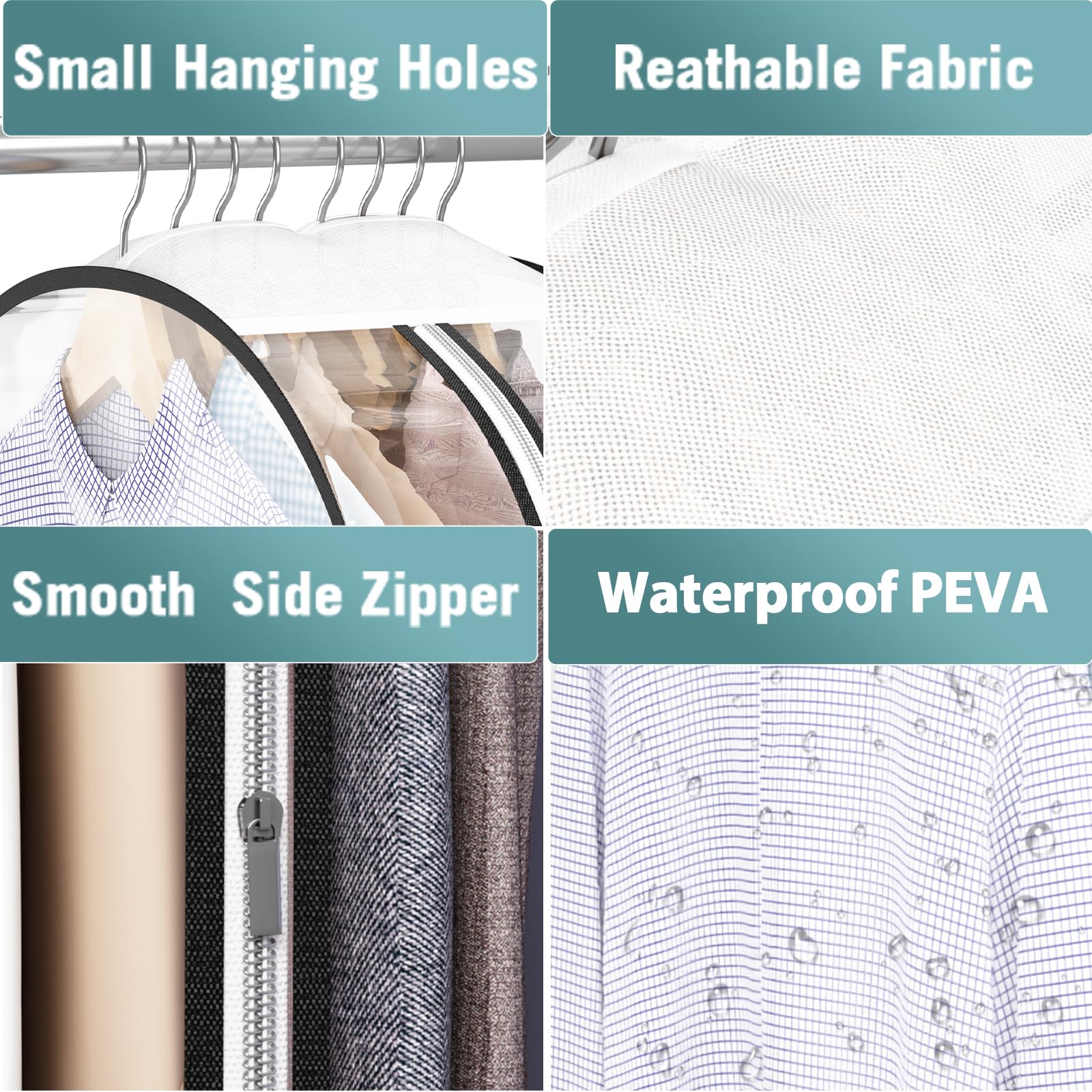 Clear Garment Bags for Hanging Clothes - 10