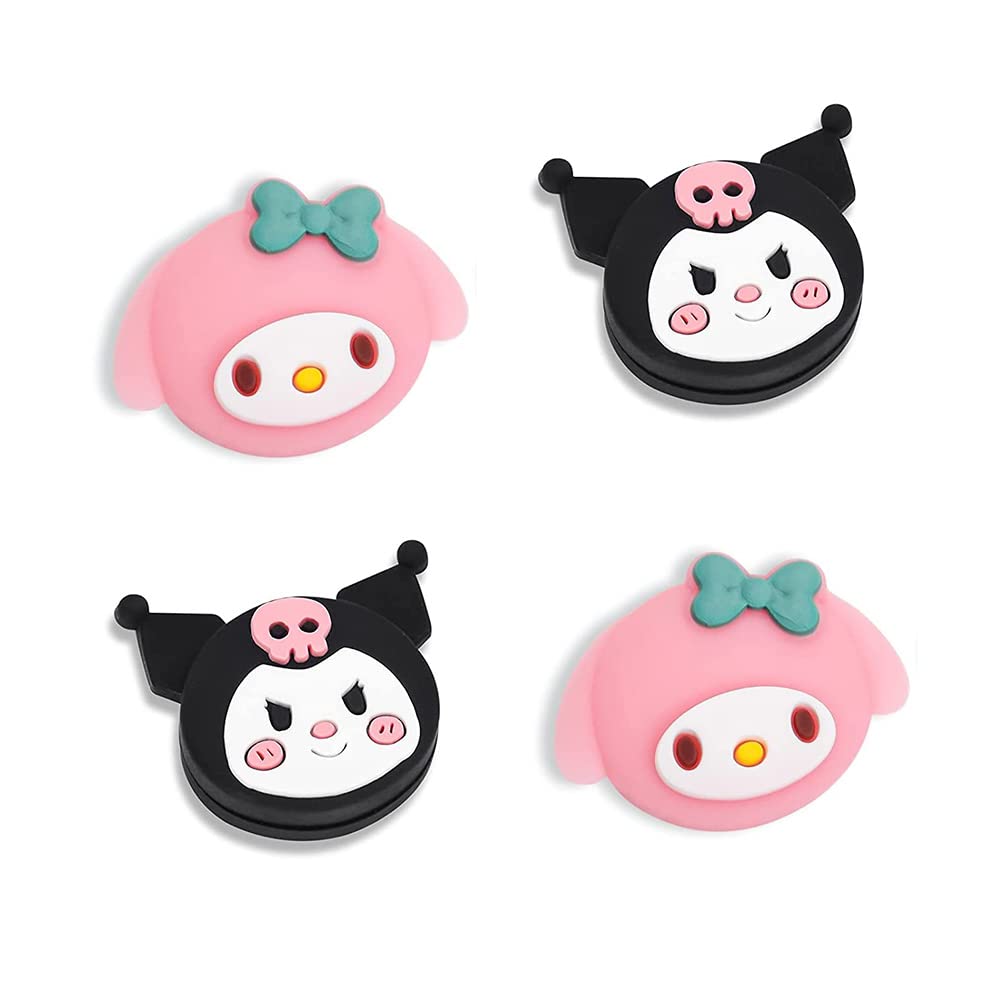 PERFECTSIGHT Cute Switch Knob Caps - Soft Silicone Analog Button Cover Compatible with Nintendo Switch OLED/Lite Console & Joy-Con Controllers (4-Pack) - Kawaii Gaming Accessories for Enhanced Grip and Protection During Play