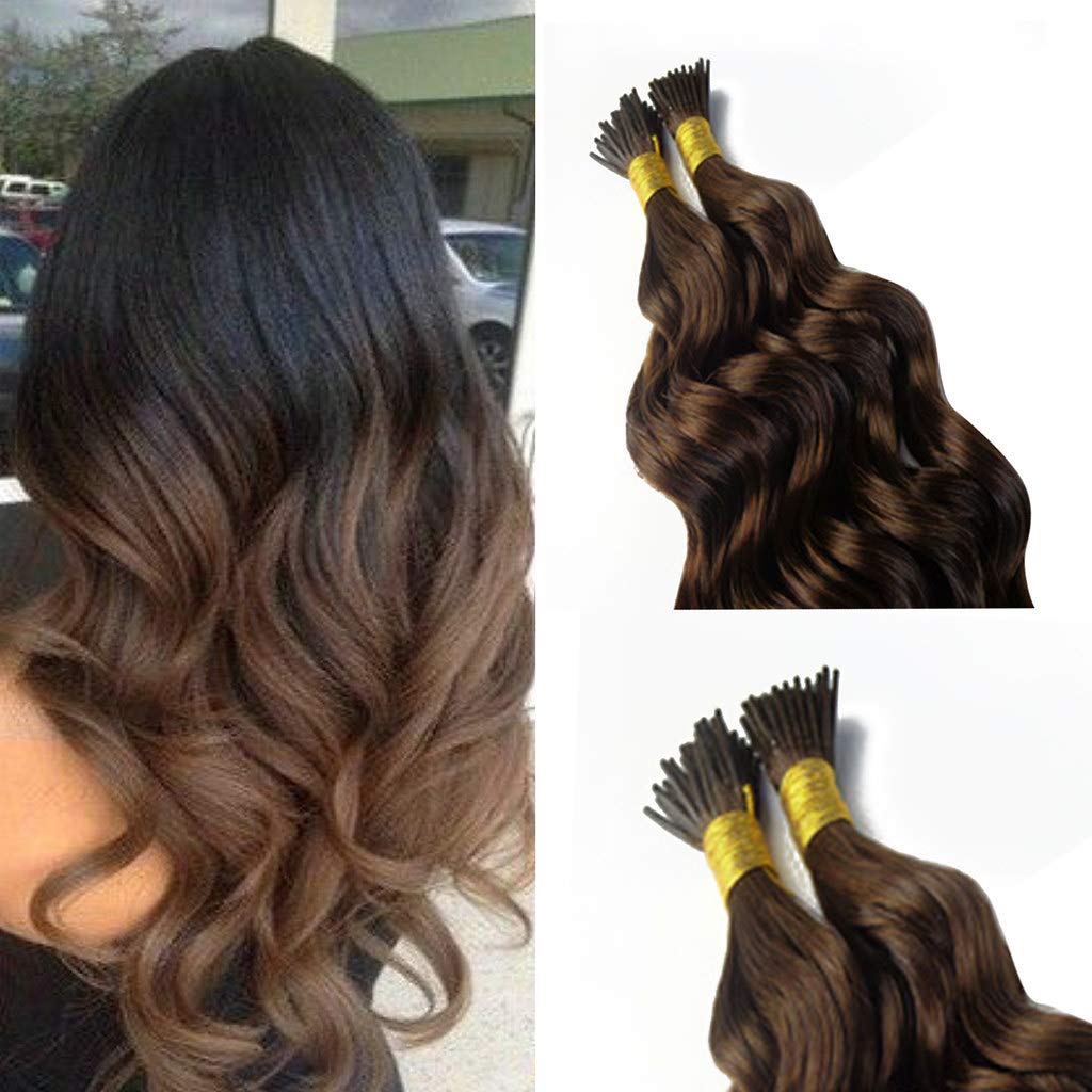 RemeeHi Brazilian I-Tip Human Hair Extensions 18 Inch Wavy Stick Tip 100g Real Human Hair #130 Orange – Perfect for Parties, Weddings & Everyday Styling