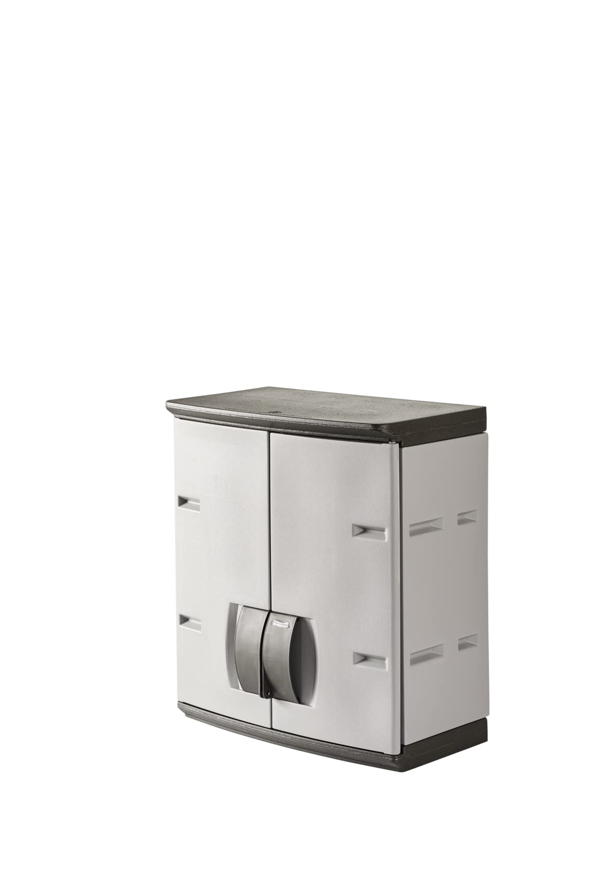 Rubbermaid Heavy Duty Wall Mounted Storage Cabinet - 150 lb Capacity, Lockable Gray 3-Shelf Organizer for Tools, Car Accessories & Cleaning Supplies | Perfect for Garage, Home & Outdoor Storage Organization