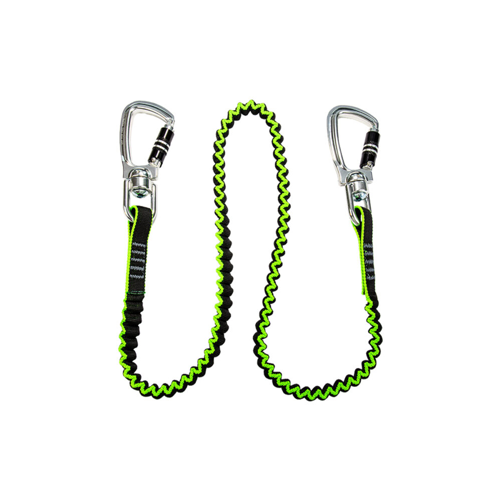 35 lb. Medium Duty Elasticated Tool Tether with 2 Carabiners - Secure Your Tools for Construction, Roofing, and DIY Projects